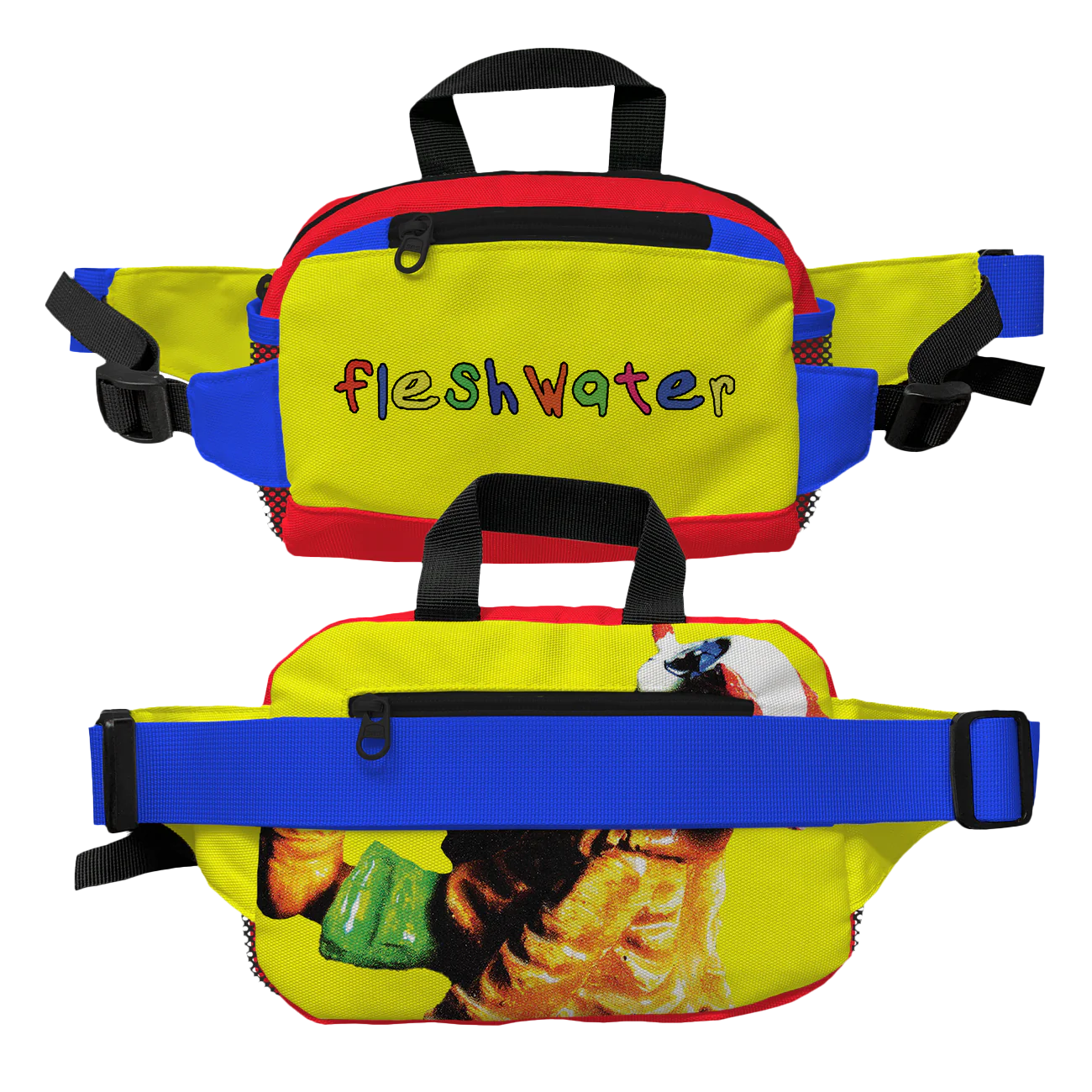 fleshwater-clown-side-bag-sacoche-rouge-jaune-bleu image 1