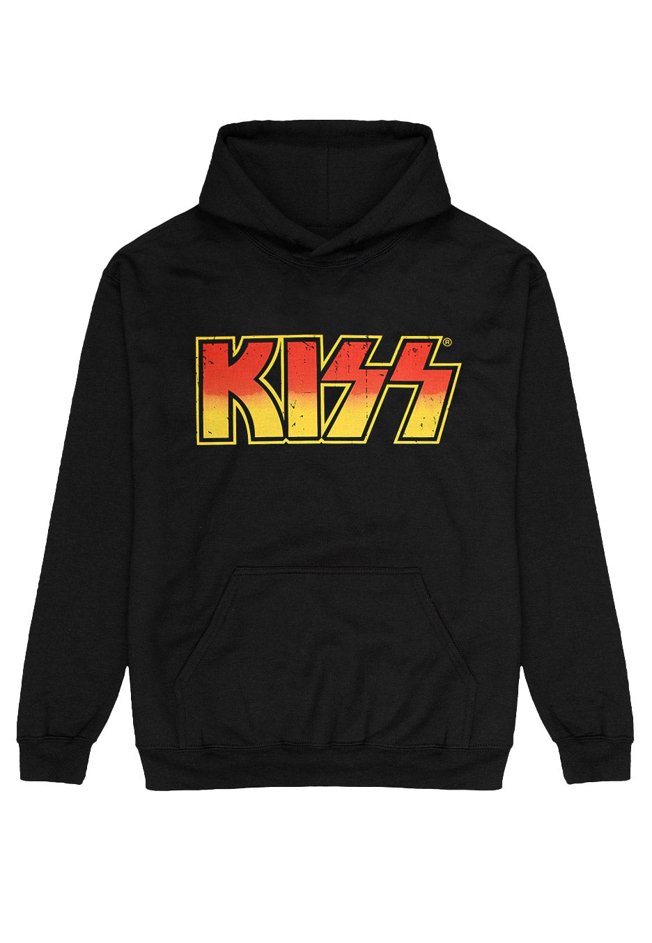 kiss-distressed-logotype-hoodie-sweat-capuche-noir image 1
