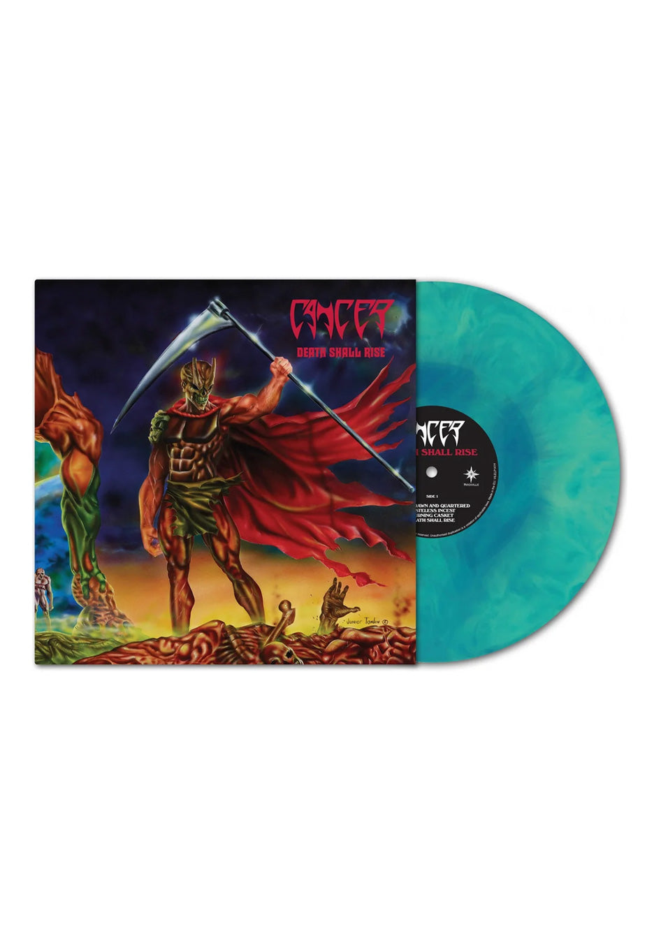 cancer-death-shall-rise-vinyle-marbr-bleu-anniversaire image 1