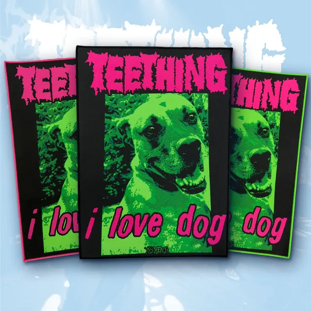 783punx-backpatch-teething-i-love-dog-cusson-dos-tiss-bordure-noire image 1