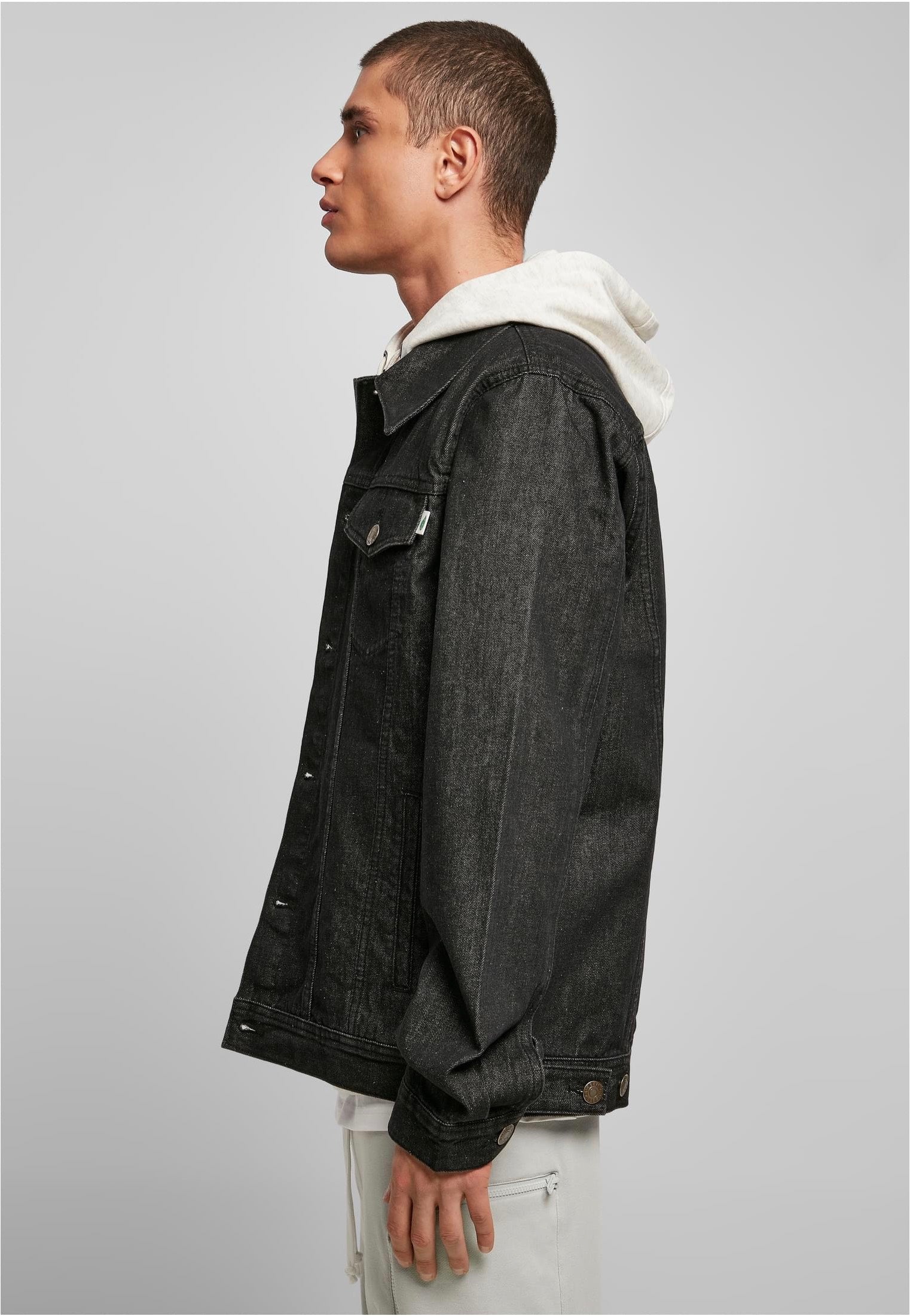 urban-classics-organic-basic-veste-jean-noir-homme image 4