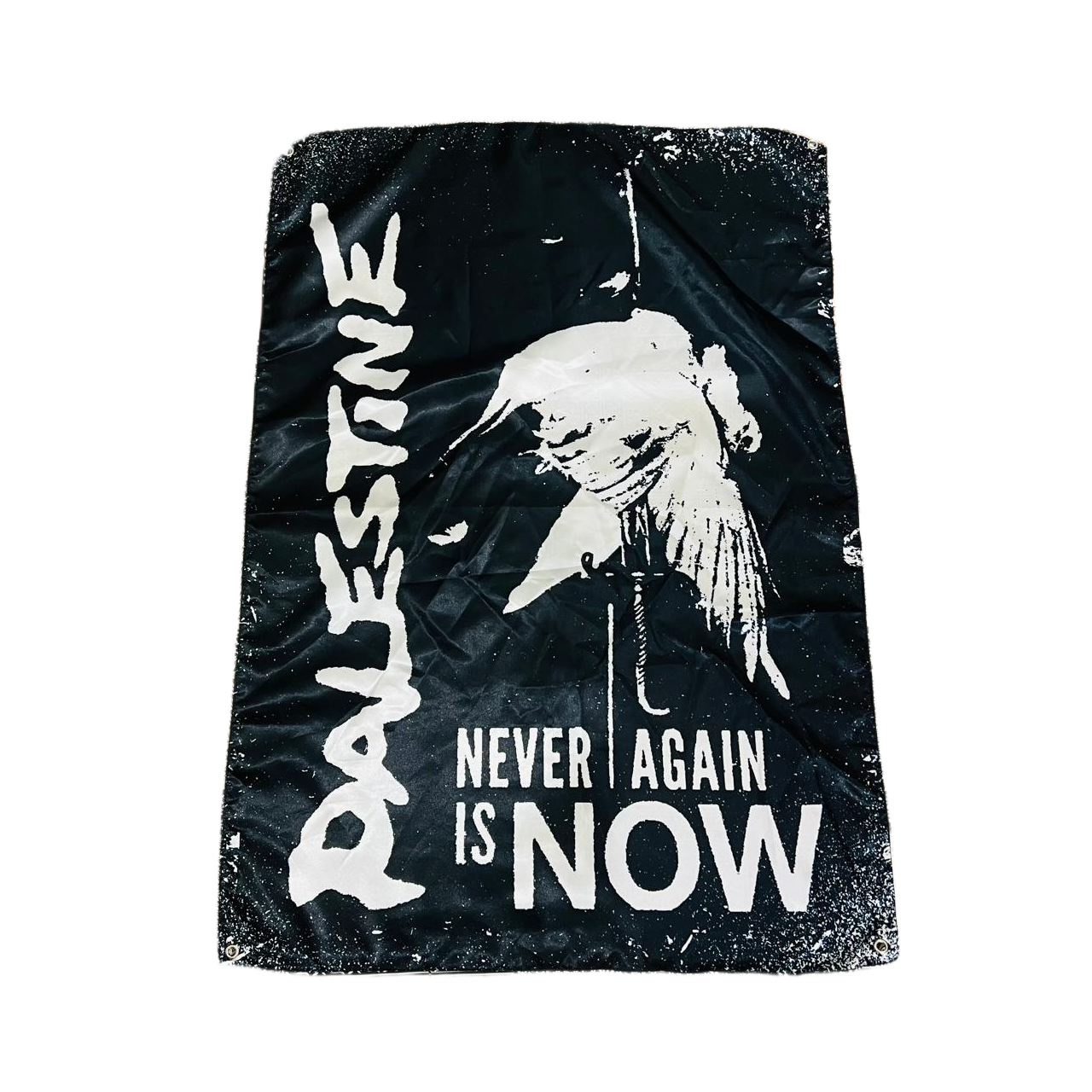 palestine-never-again-is-now-drapeau-mural-tissu-100x70 image 1
