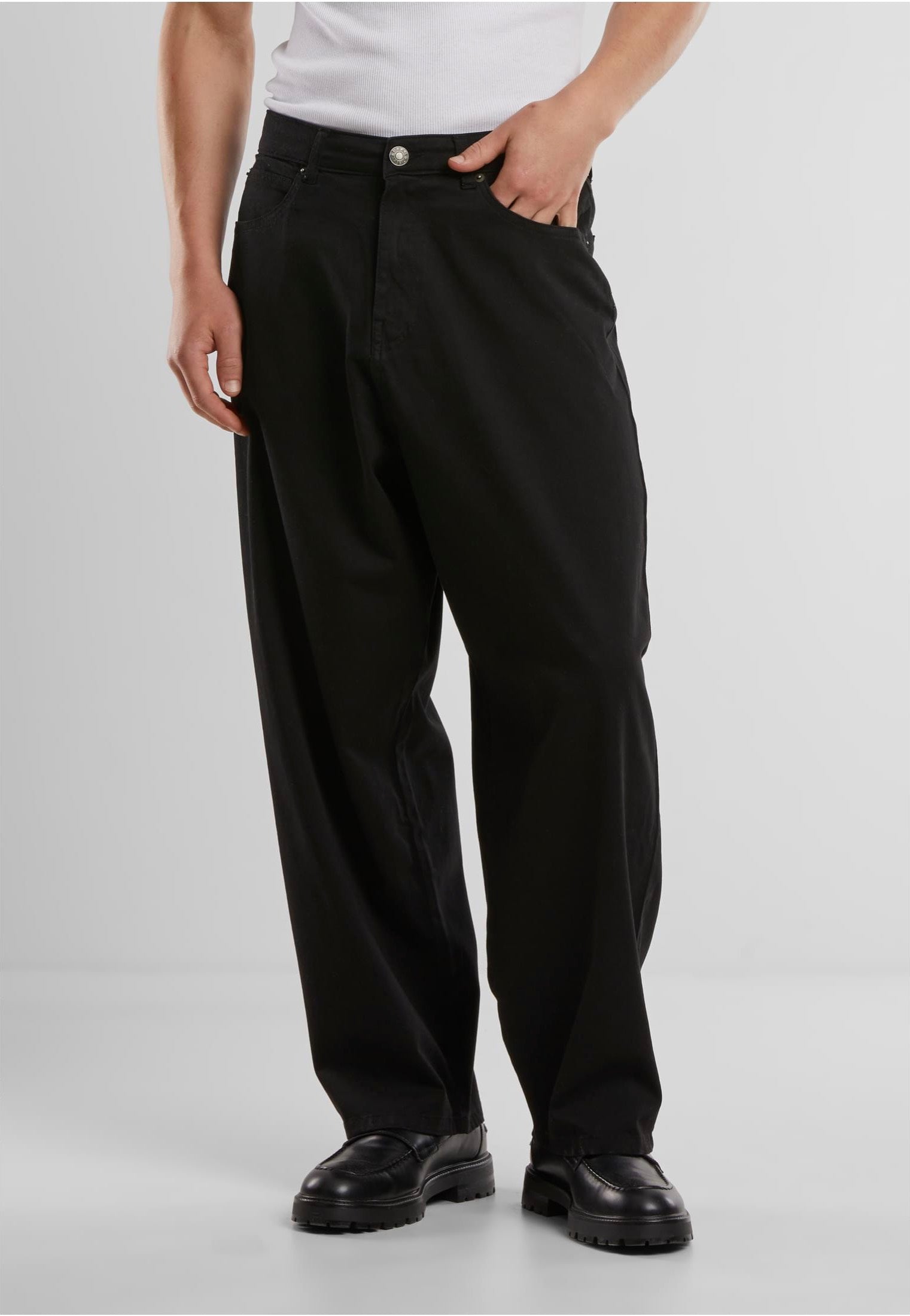 urban-classics-tapered-twill-baggy-pantalon-noir-coton image 1