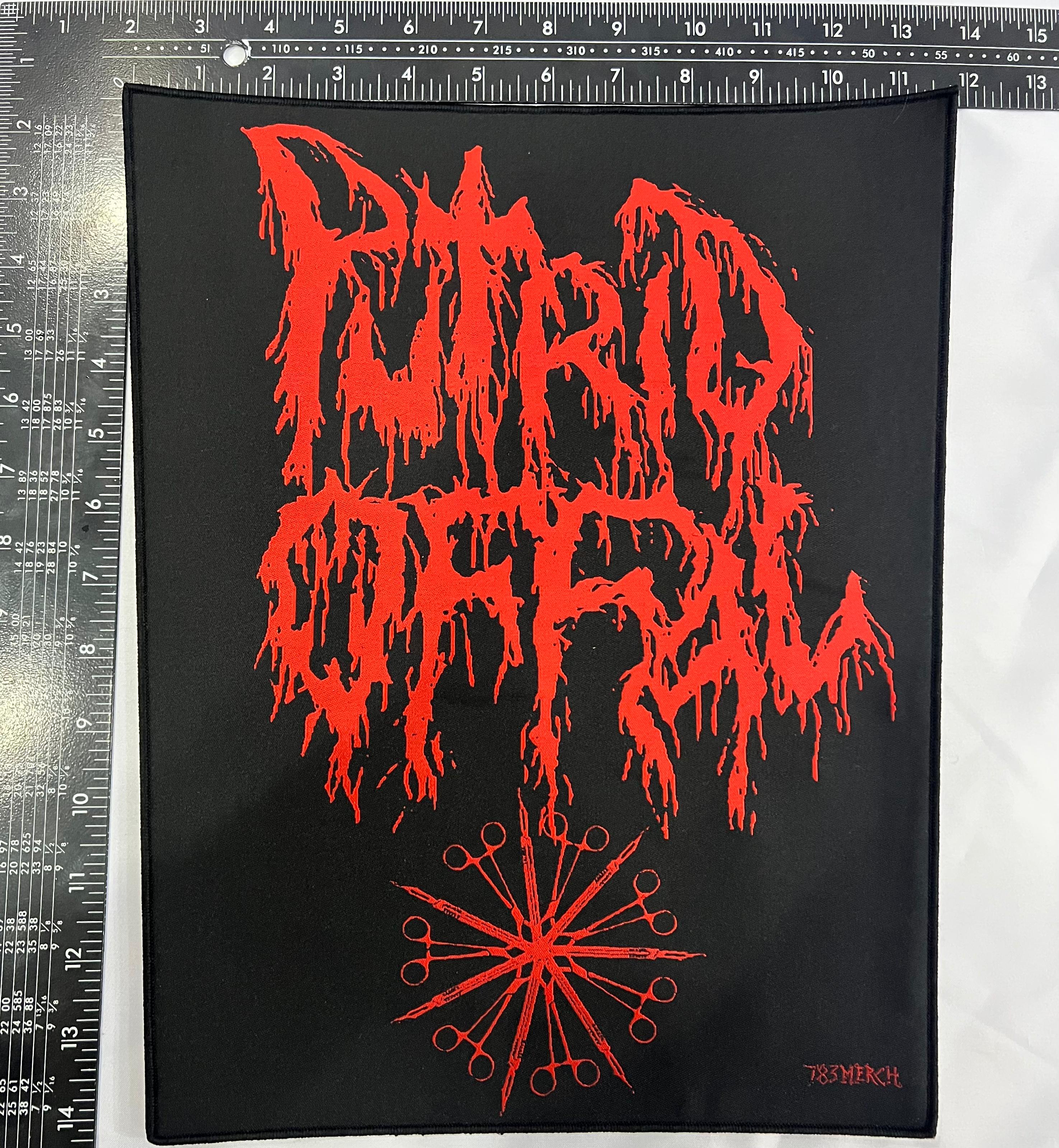 putrid-offal-logo-backpatch-tiss-dos-bordure-noire image 5