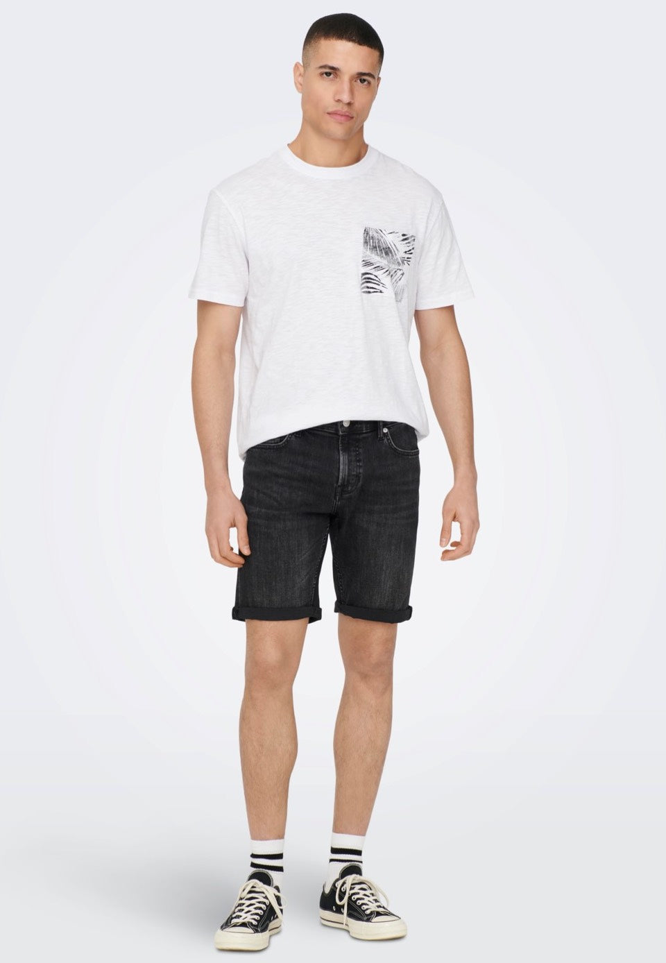 only-sons-ply-washed-short-jean-noir-taille-m image 2