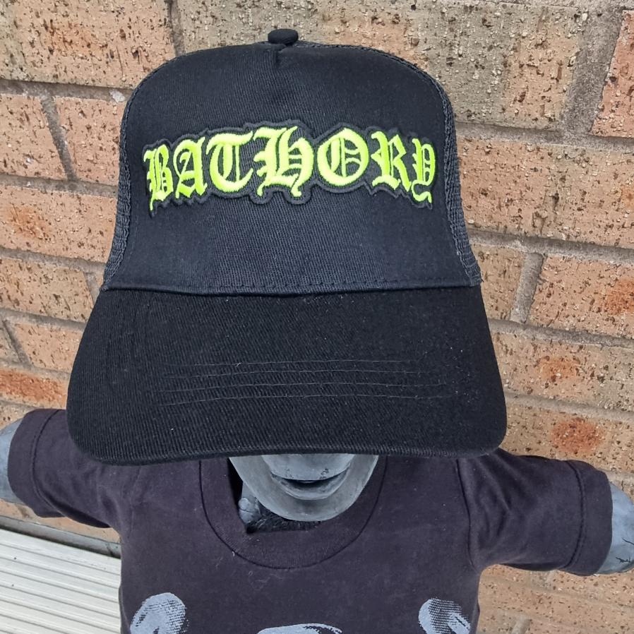 bathory-logo-casquette-trucker-phosphorescente-noire image 1