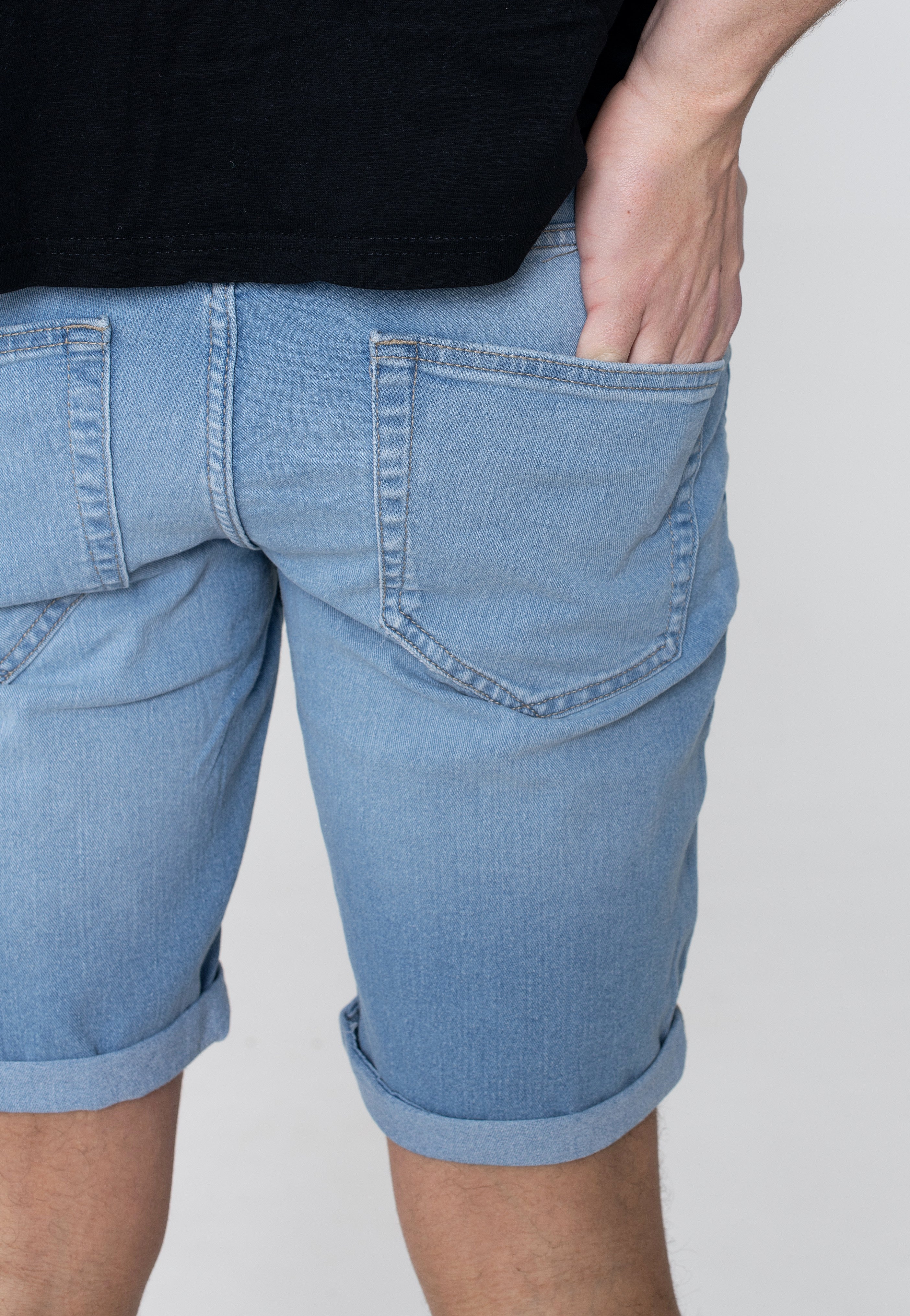 only-sons-ply-short-jean-denim-bleu-clair-homme image 5