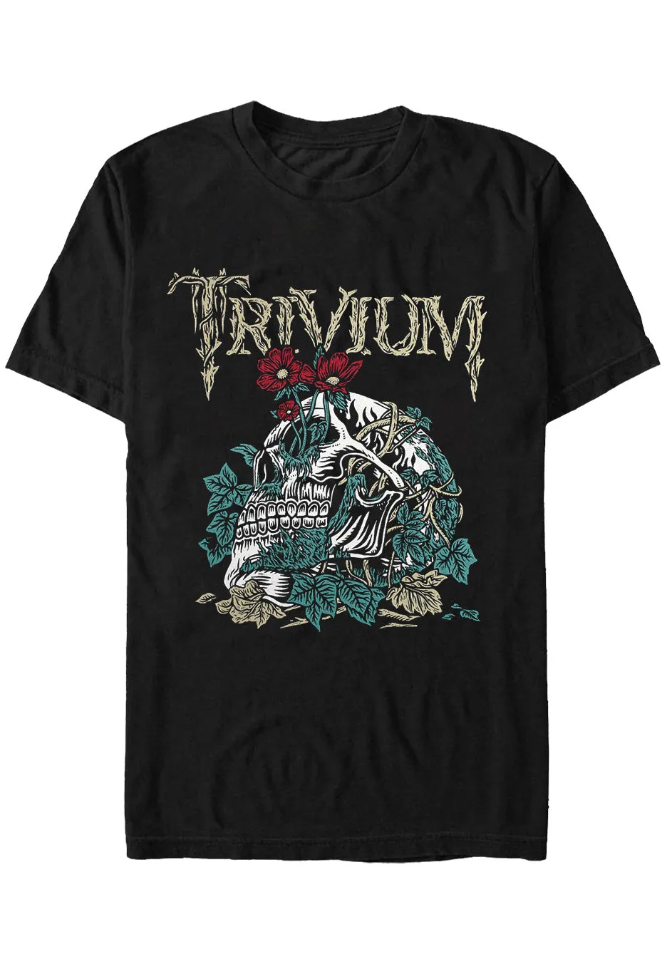 trivium-skelly-flower-t-shirt-homme-noir-manches-courtes image 1