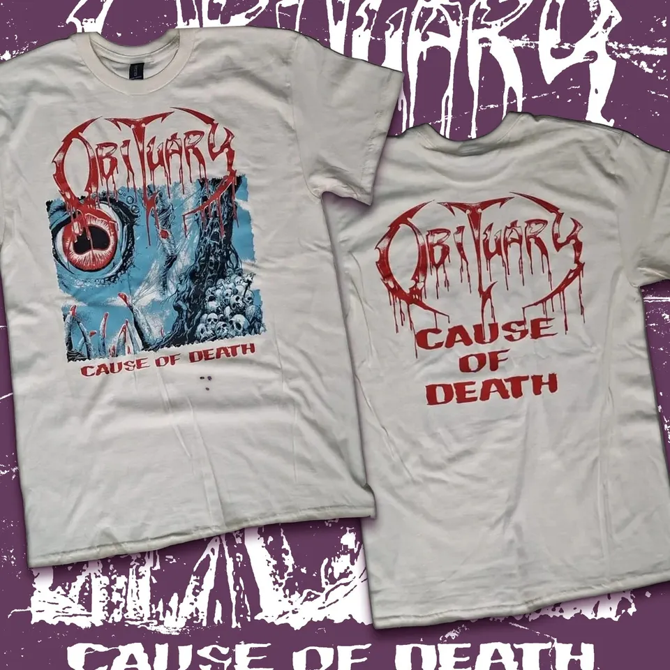 obituary-cause-of-death-t-shirt-blanc-cass-coton image 1