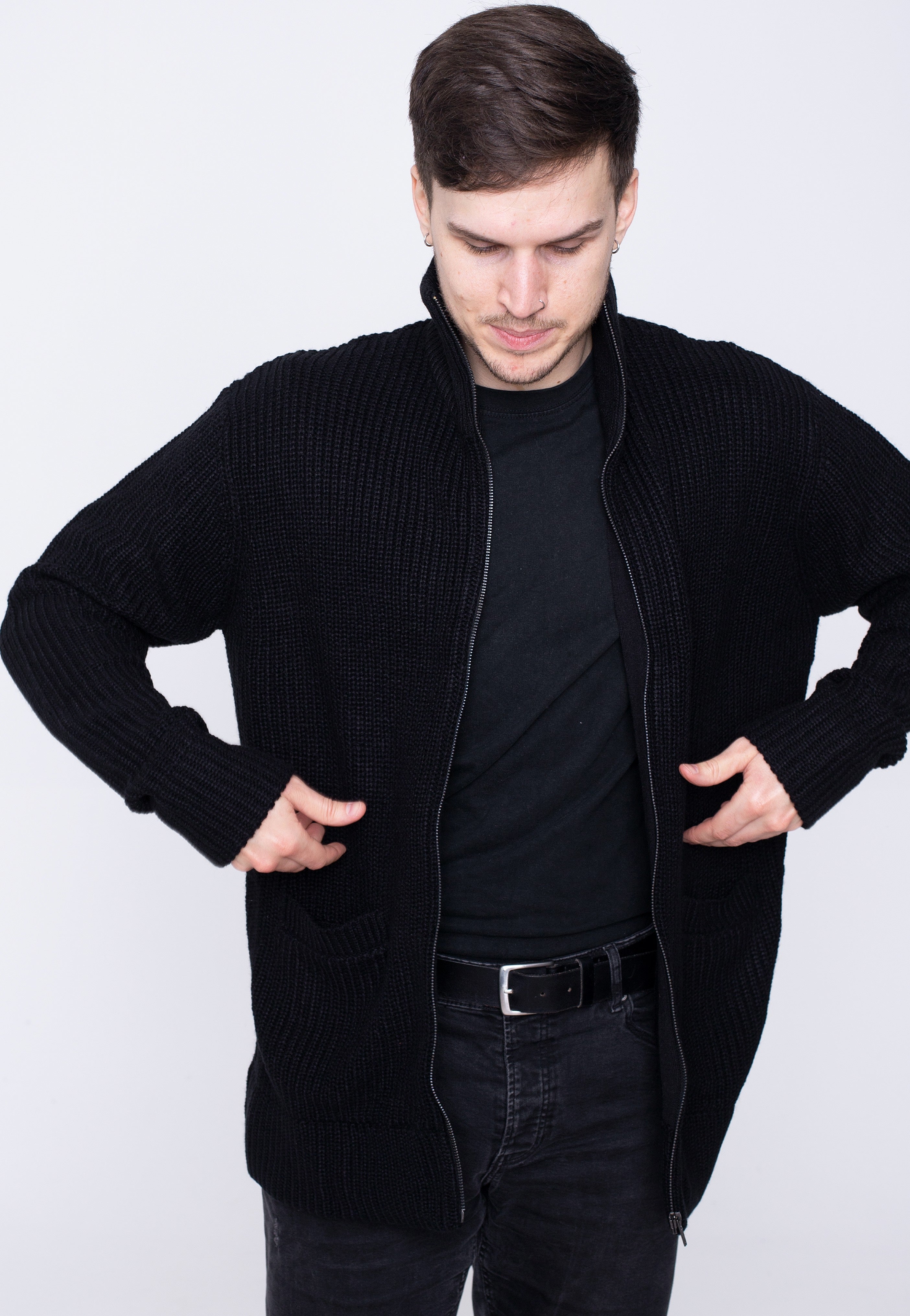 urban-classics-zip-black-gilet-zipp-noir-homme-fleece image 2