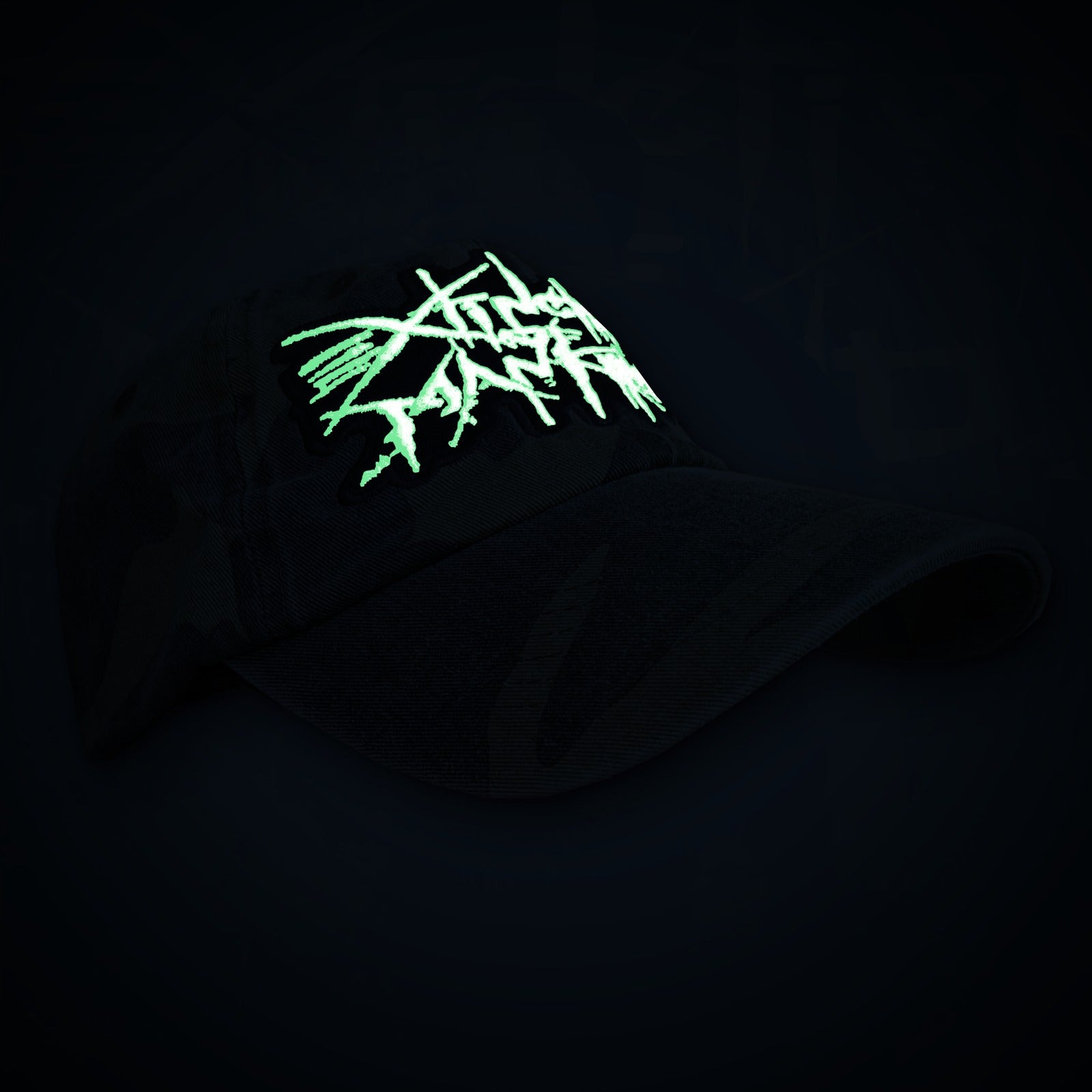 extinction-of-mankind-logo-casquette-dad-cap-camo-vert-phospho image 2