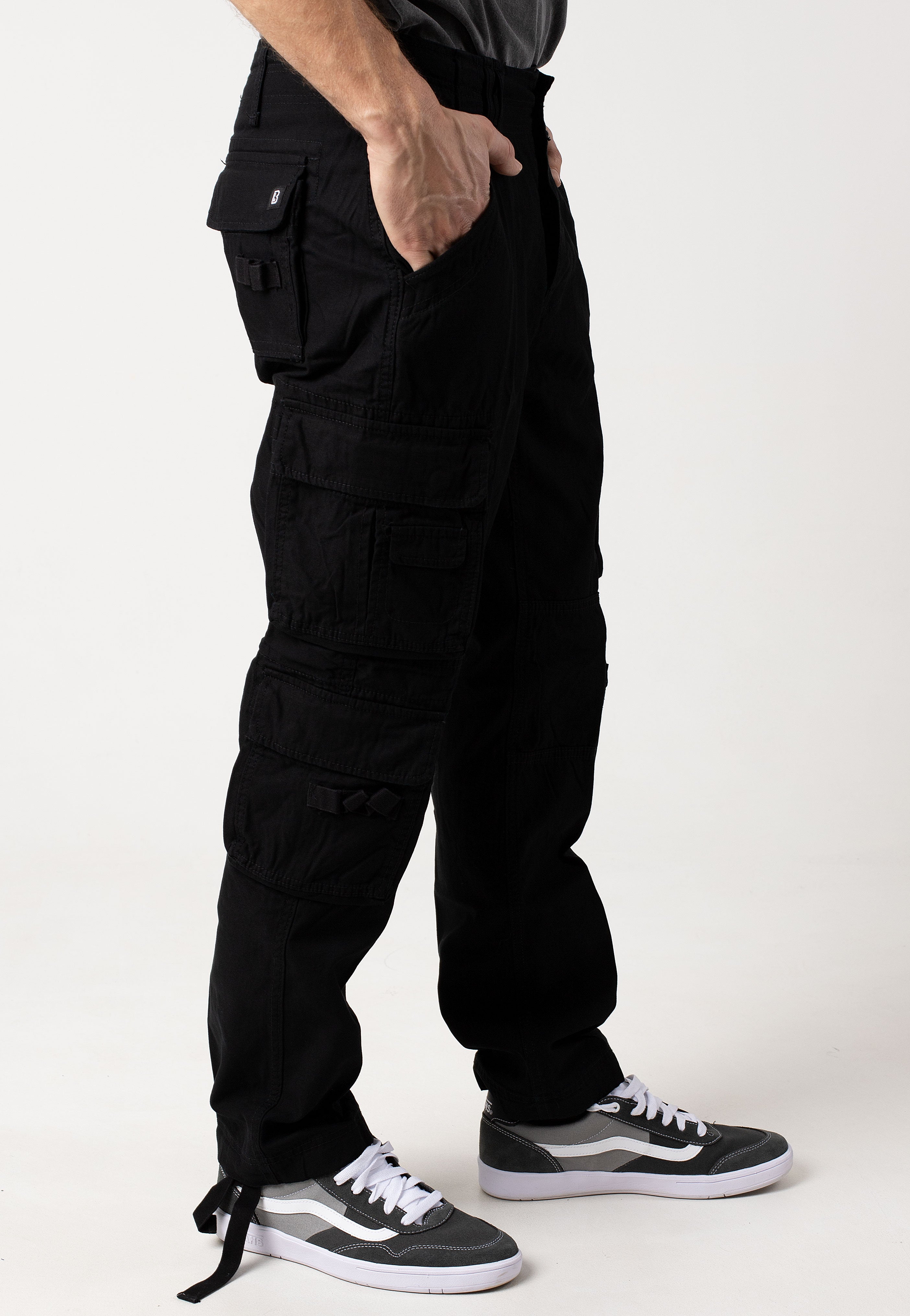 brandit-pure-slim-fit-pantalon-cargo-noir-homme image 4