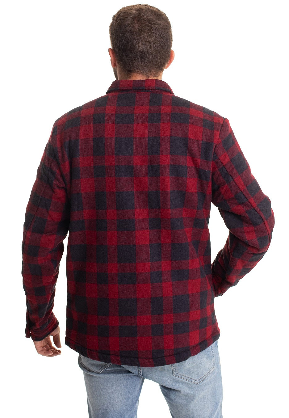 vintage-industries-craft-heavyweight-veste-sherpa-carreaux-rouges image 2