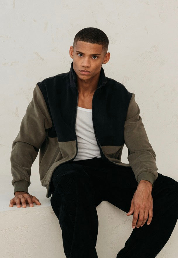urban-classics-colour-block-polar-fleece-veste-polaire-noir image 2