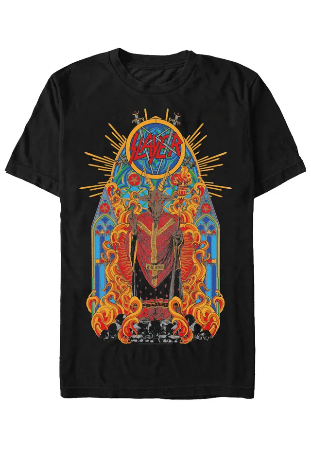 slayer-goat-god-stained-glass-t-shirt-noir image 1