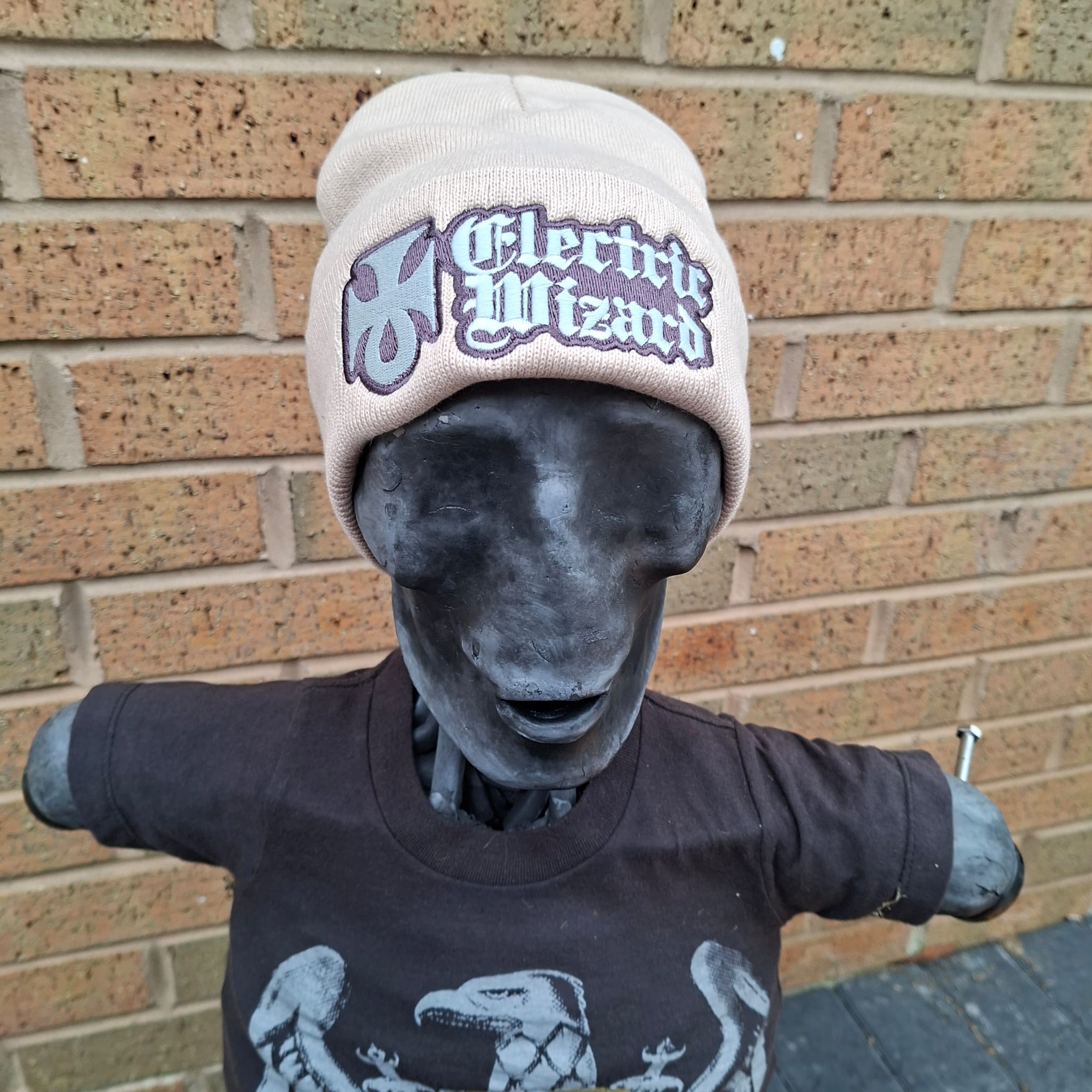 783punx-beanies-electric-wizard-logo-bonnet-beige-phosphorescent image 1
