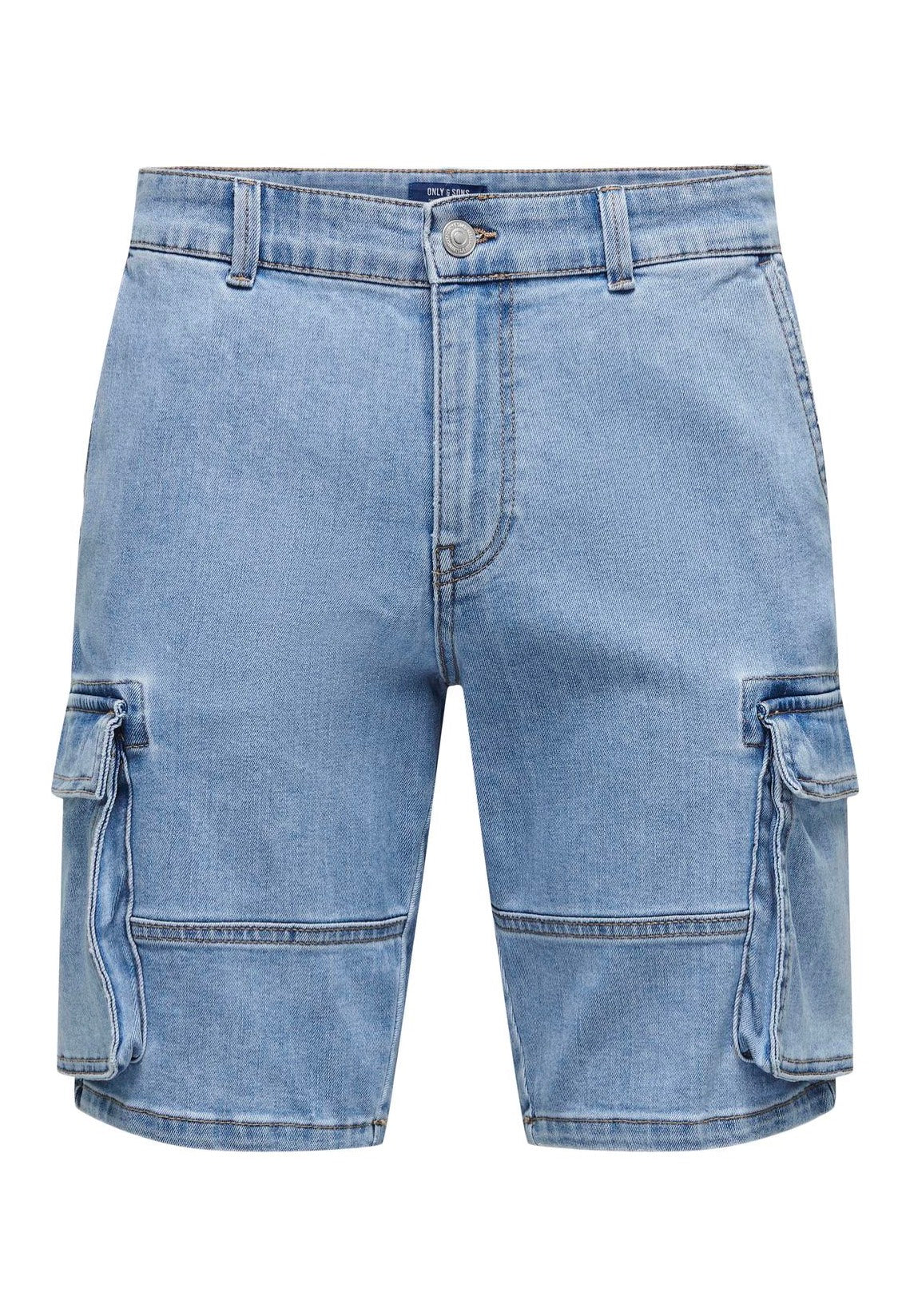 only-sons-cam-stage-cargo-short-jean-bleu-clair-denim image 7