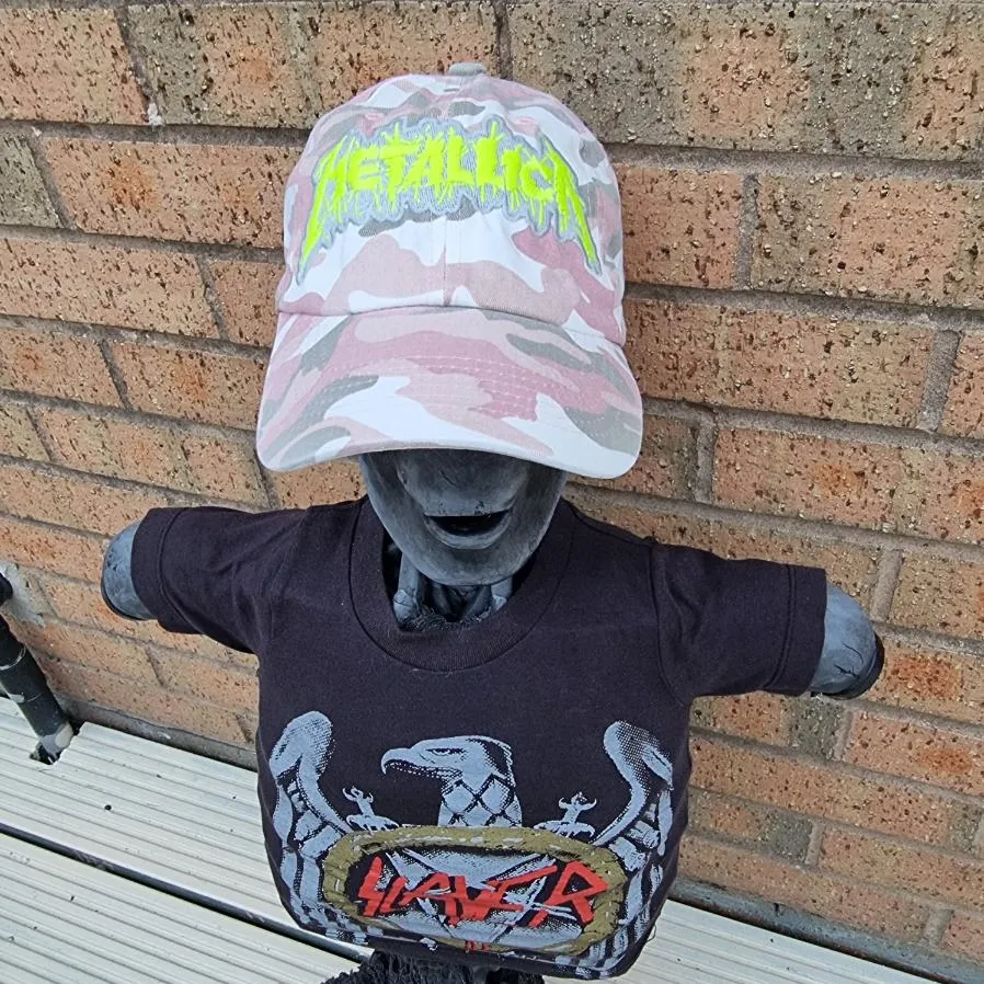 783punx-metallica-splatter-casquette-dad-cap-camo-rose-phosphorescent image 1