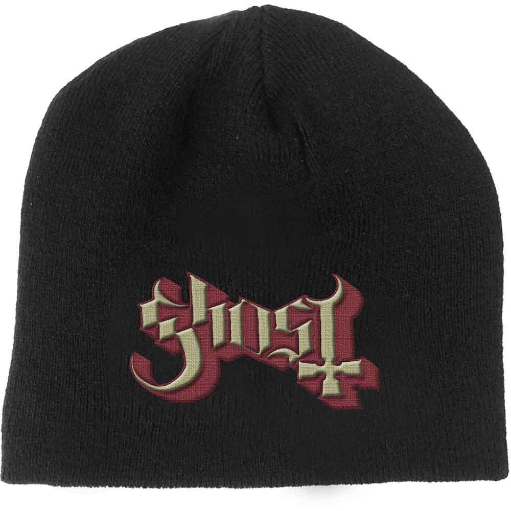 ghost-logo-bonnet-beanie-noir-brod image 1