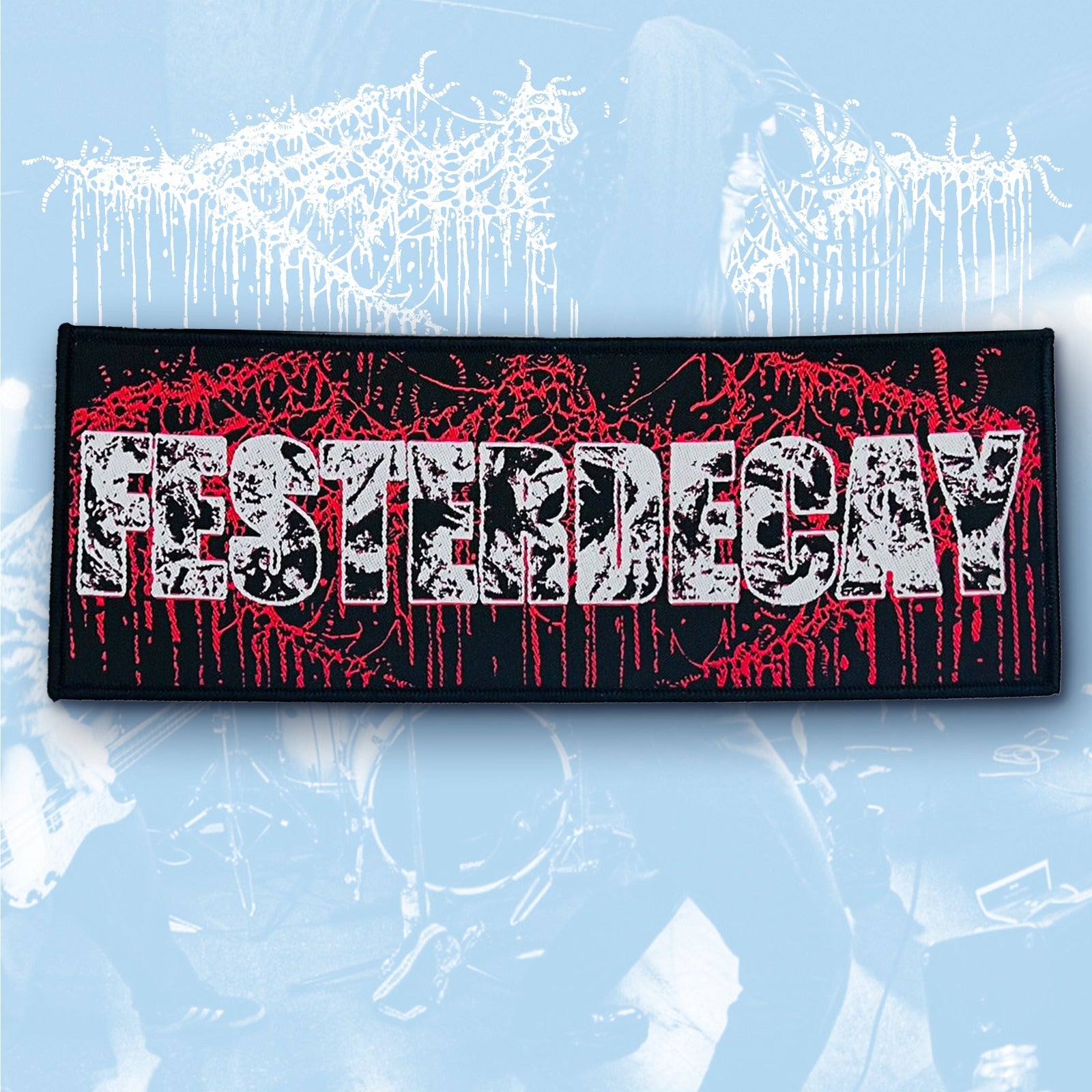 festerdecay-logo-patch-stripe-tiss-bordure-noire image 2