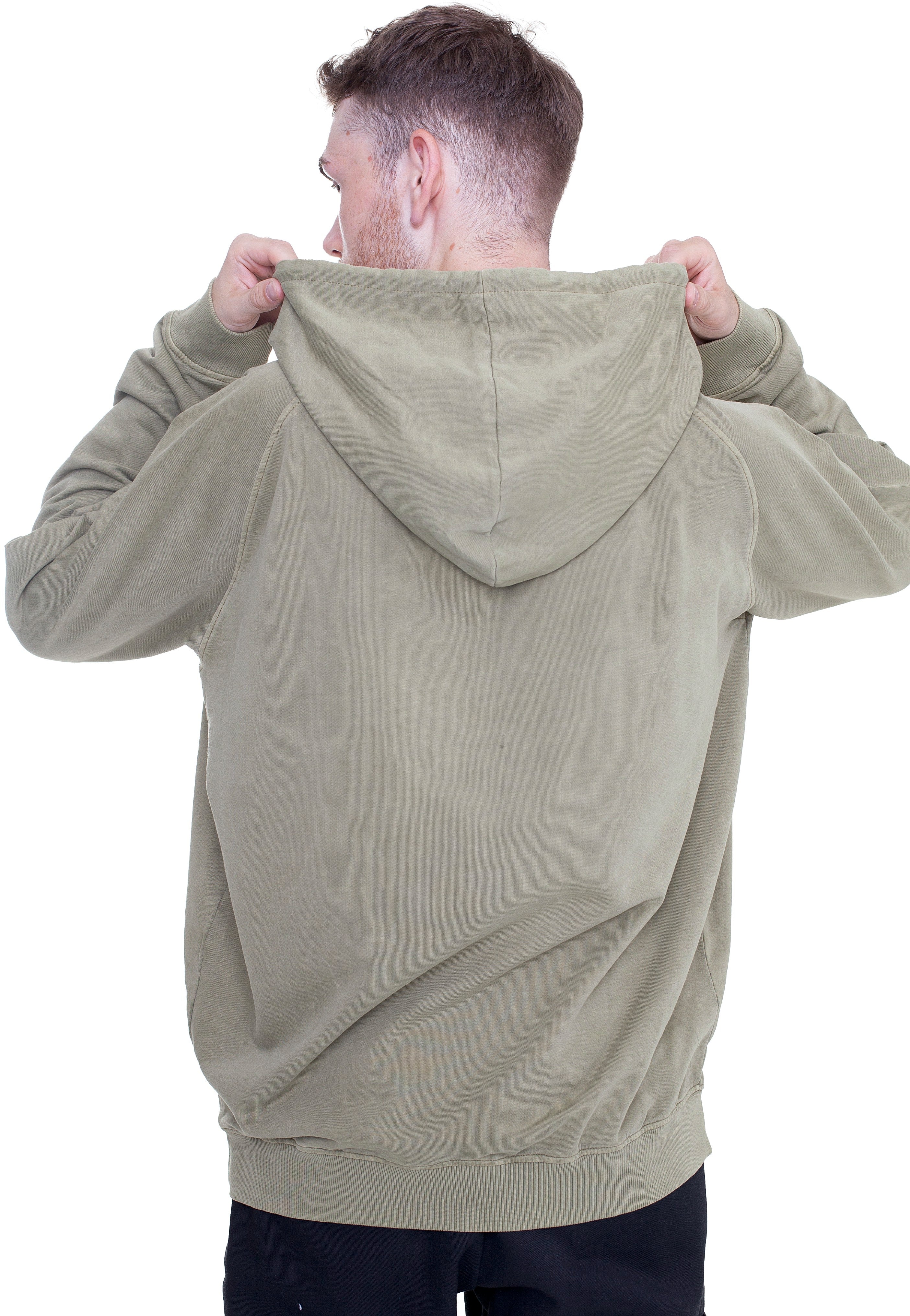afm-streetwear-overdyed-khaki-hoodie-homme-kaki image 3