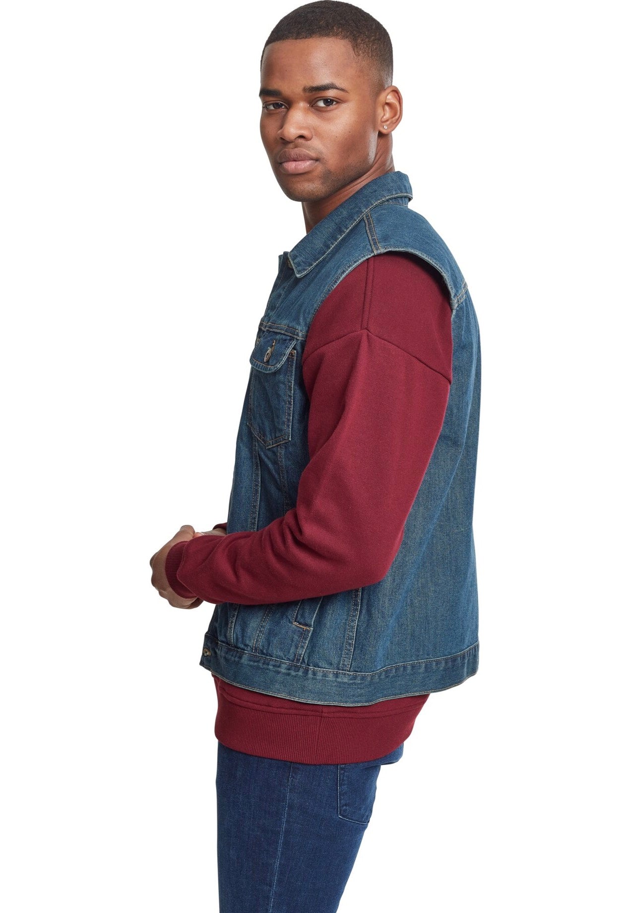 urban-classics-denim-gilet-jean-homme-bleu-denim image 5