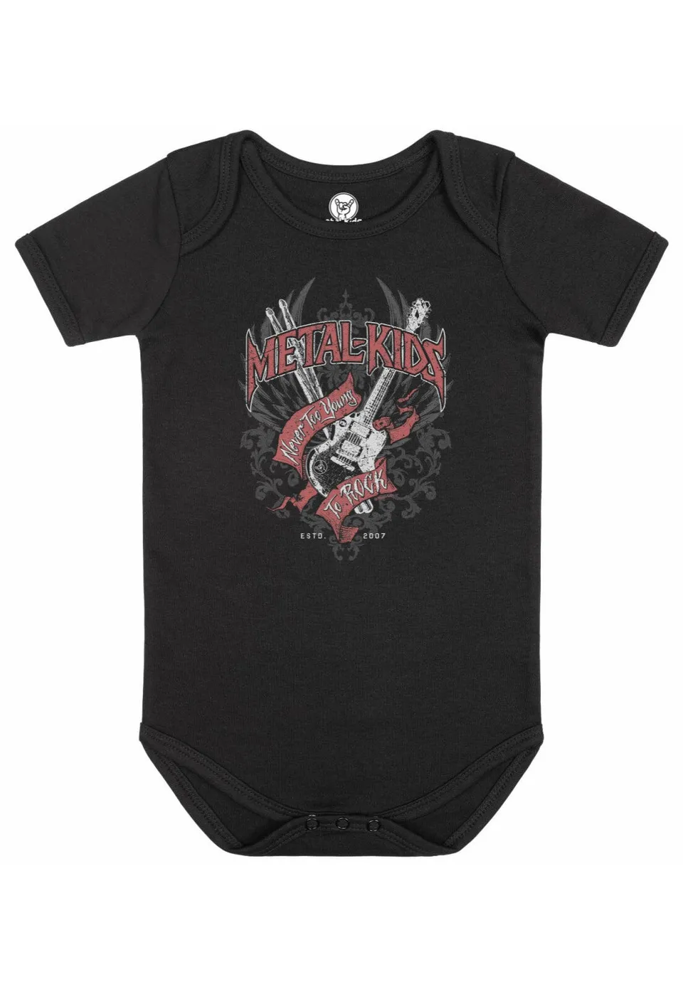 metal-kids-never-too-young-to-rock-bodysuit-noir-56-62-80-86 image 1