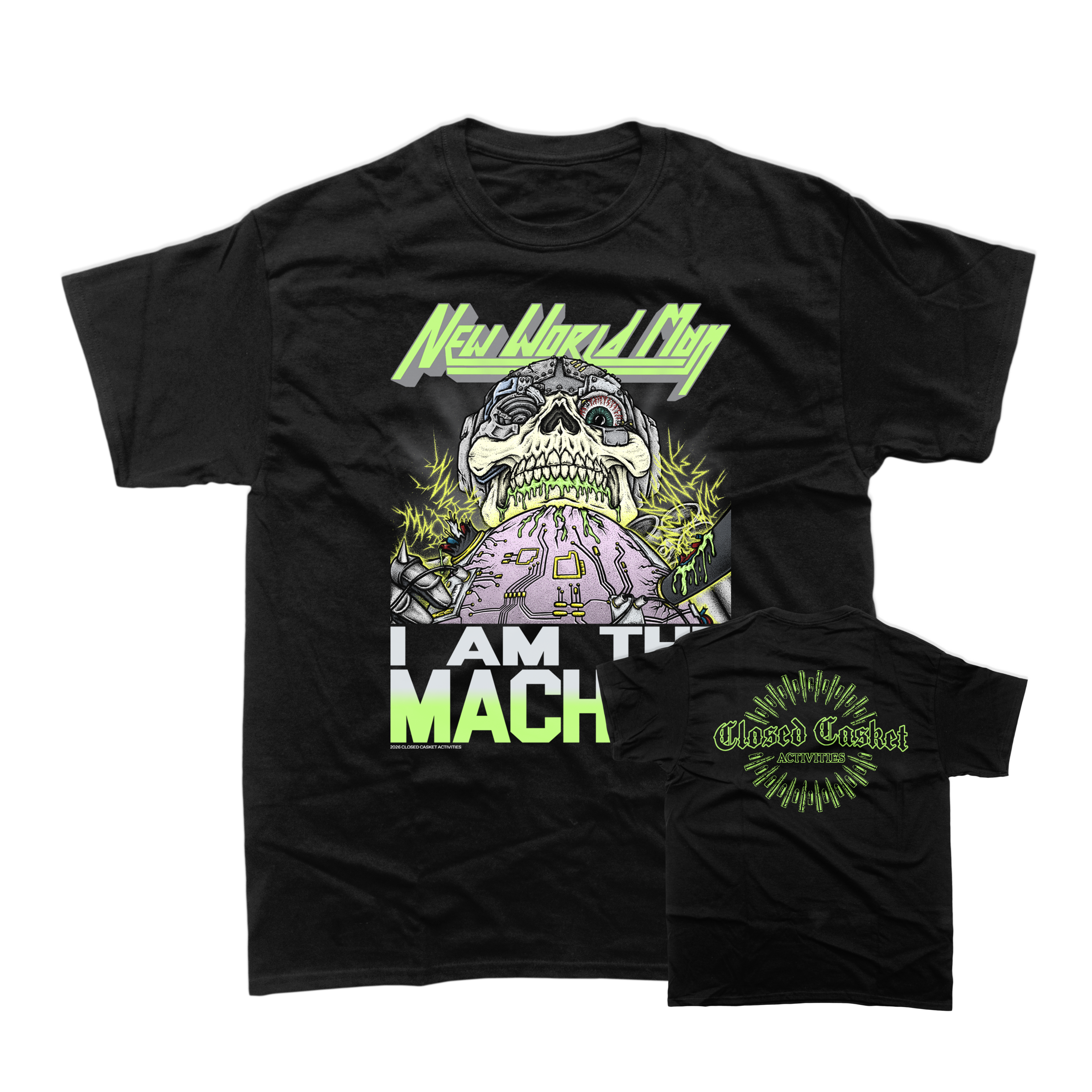 closed-casket-new-world-man-i-am-the-machine-t-shirt-noir-coton image 1