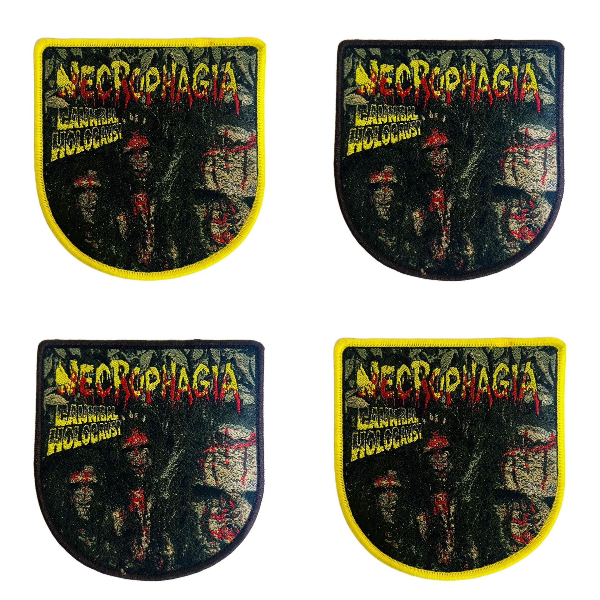 necrophagia-cannibal-holocaust-patch-tiss-bordure-jaune image 1