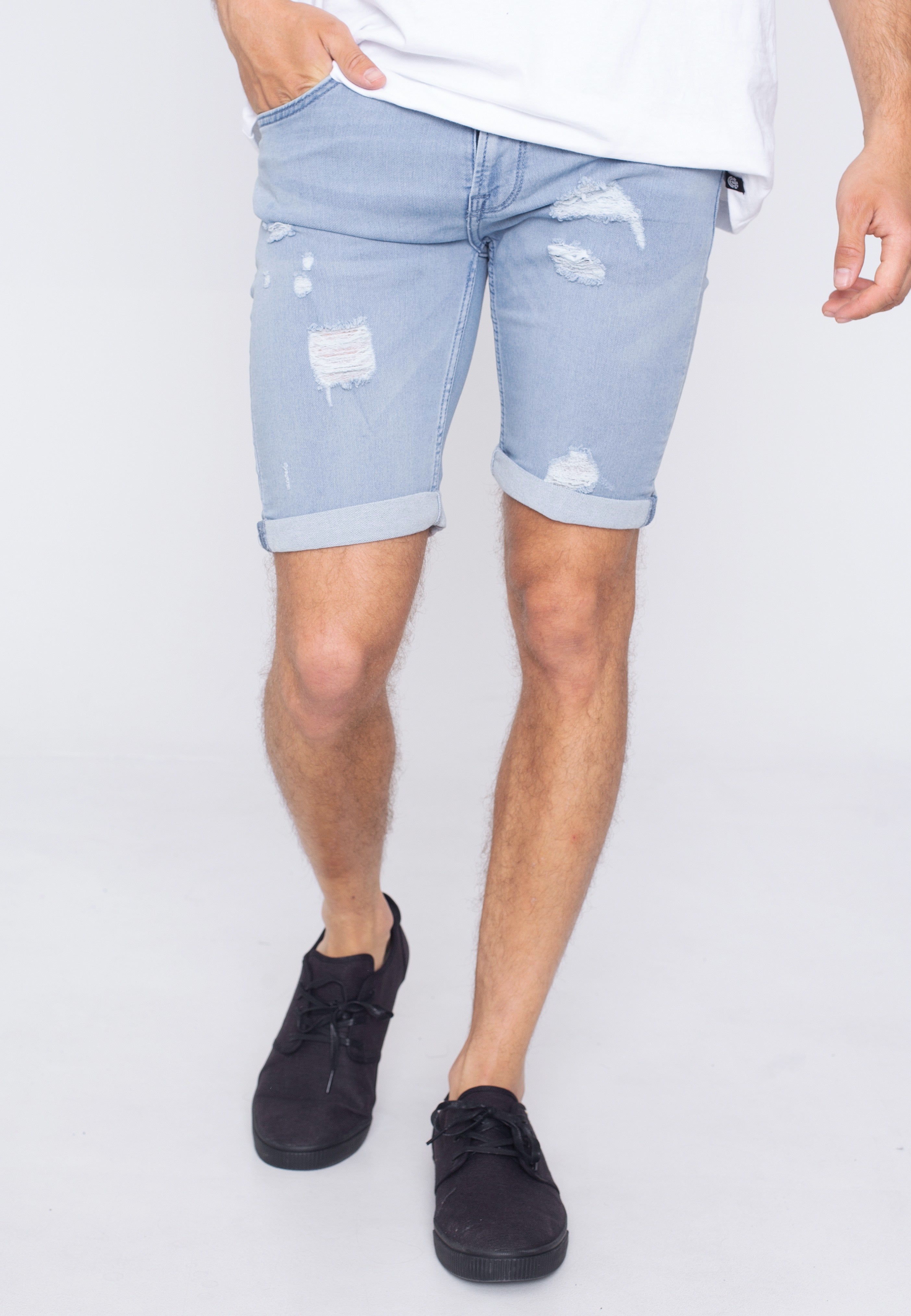 only-sons-ply-damage-jog-short-jean-bleu-homme image 1