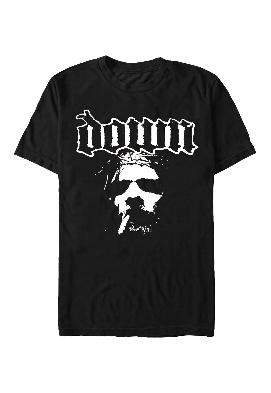 down-face-t-shirt-noir-metal-rock-manches-courtes image 1