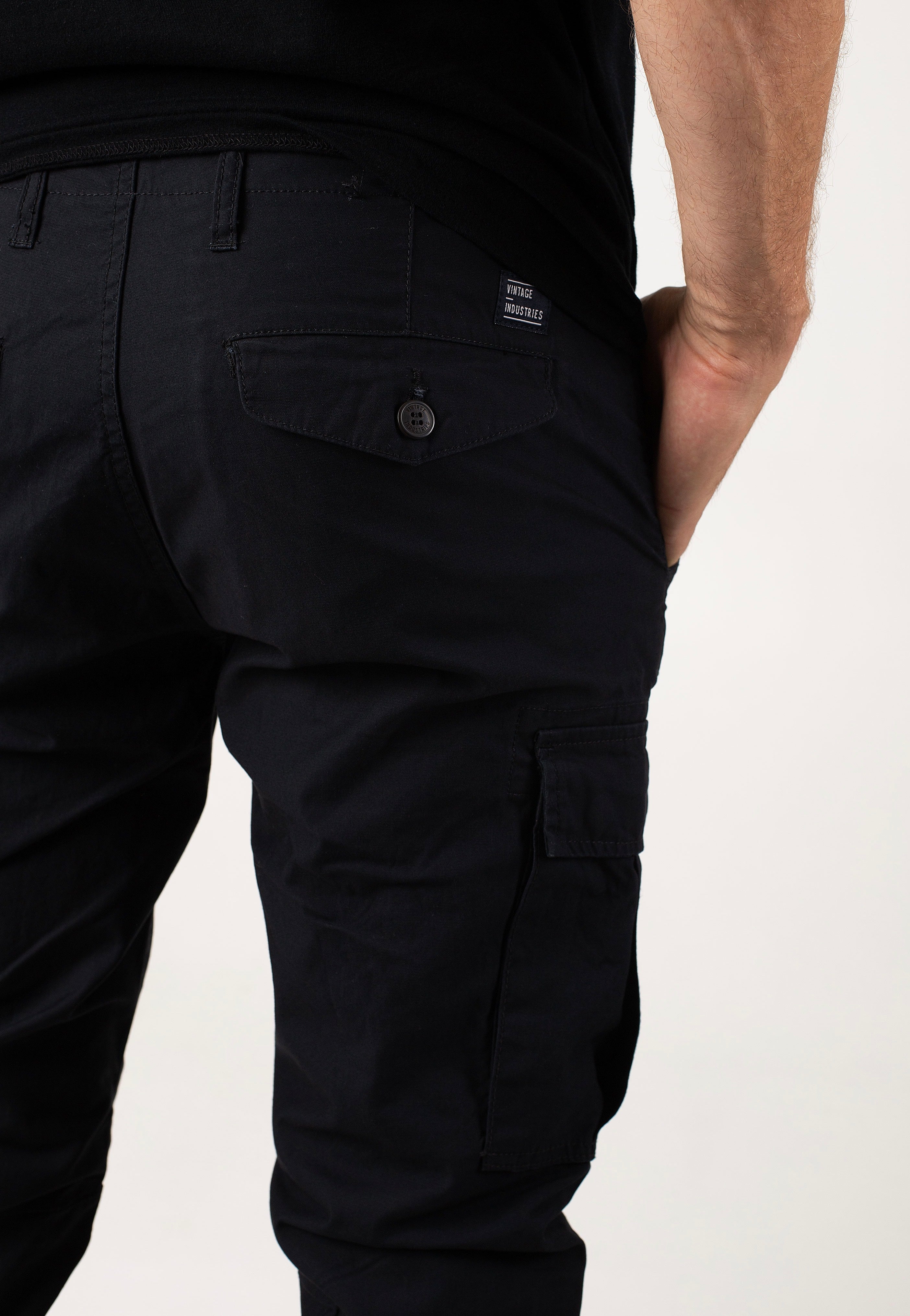vintage-industries-mallow-pantalon-cargo-noir-homme image 3