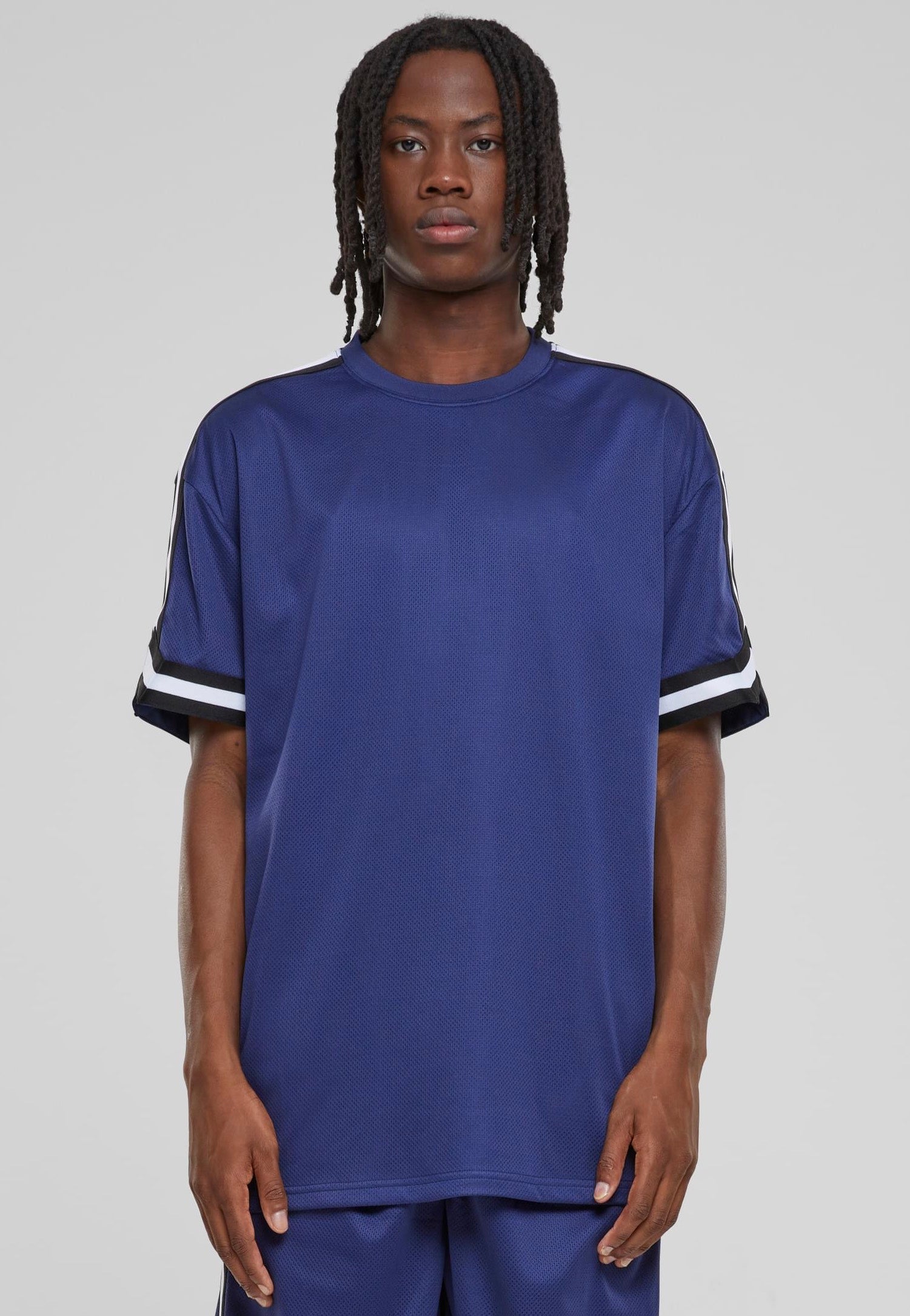 urban-classics-stripes-mesh-t-shirt-oversize-bleu-xl image 1
