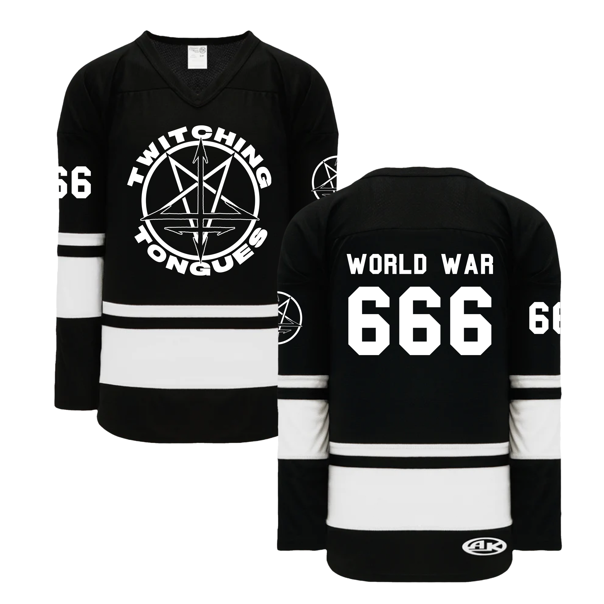 twitching-tongues-world-war-666-maillot-hockey-noir image 1