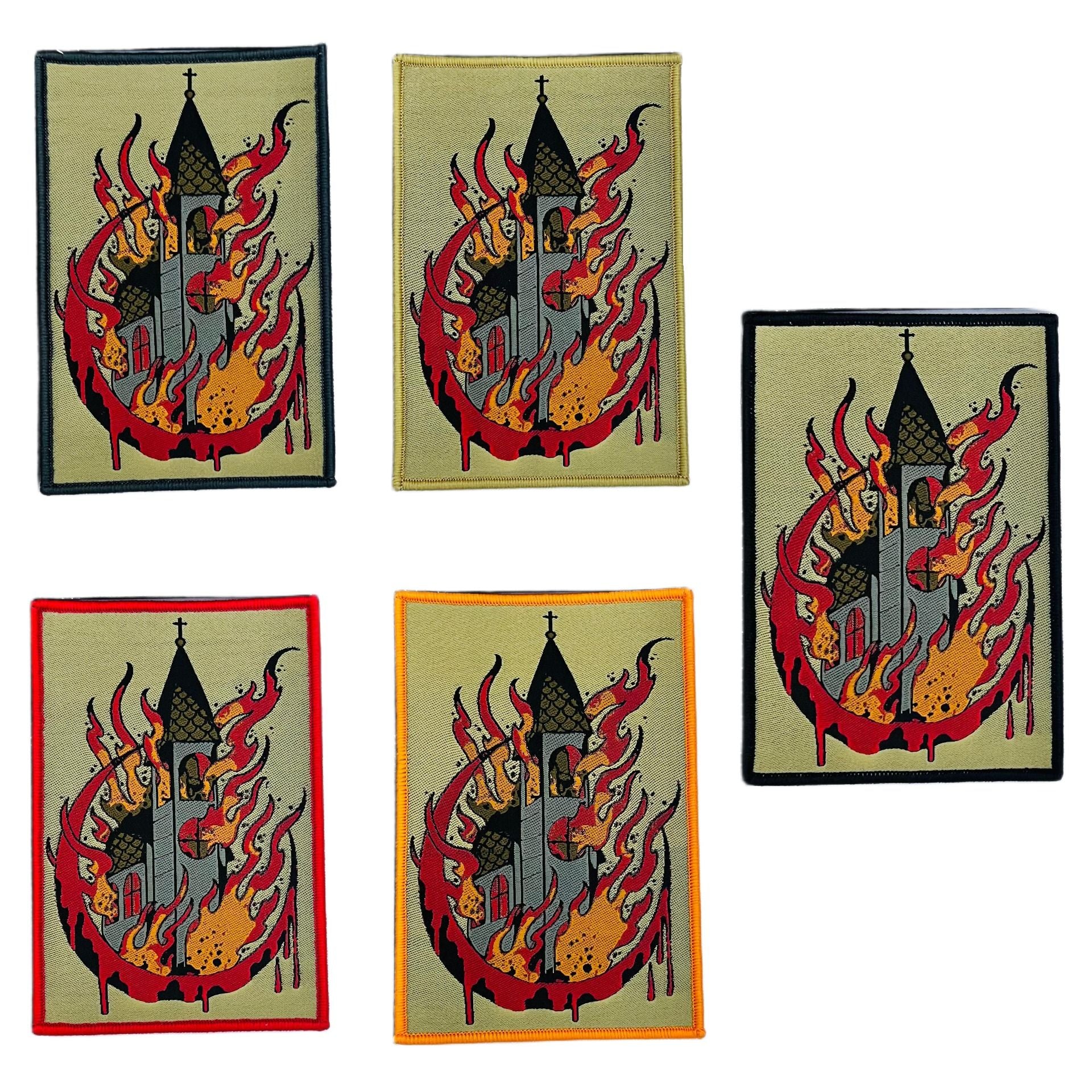 burn-your-local-church-patch-tiss-bordure-noire image 1
