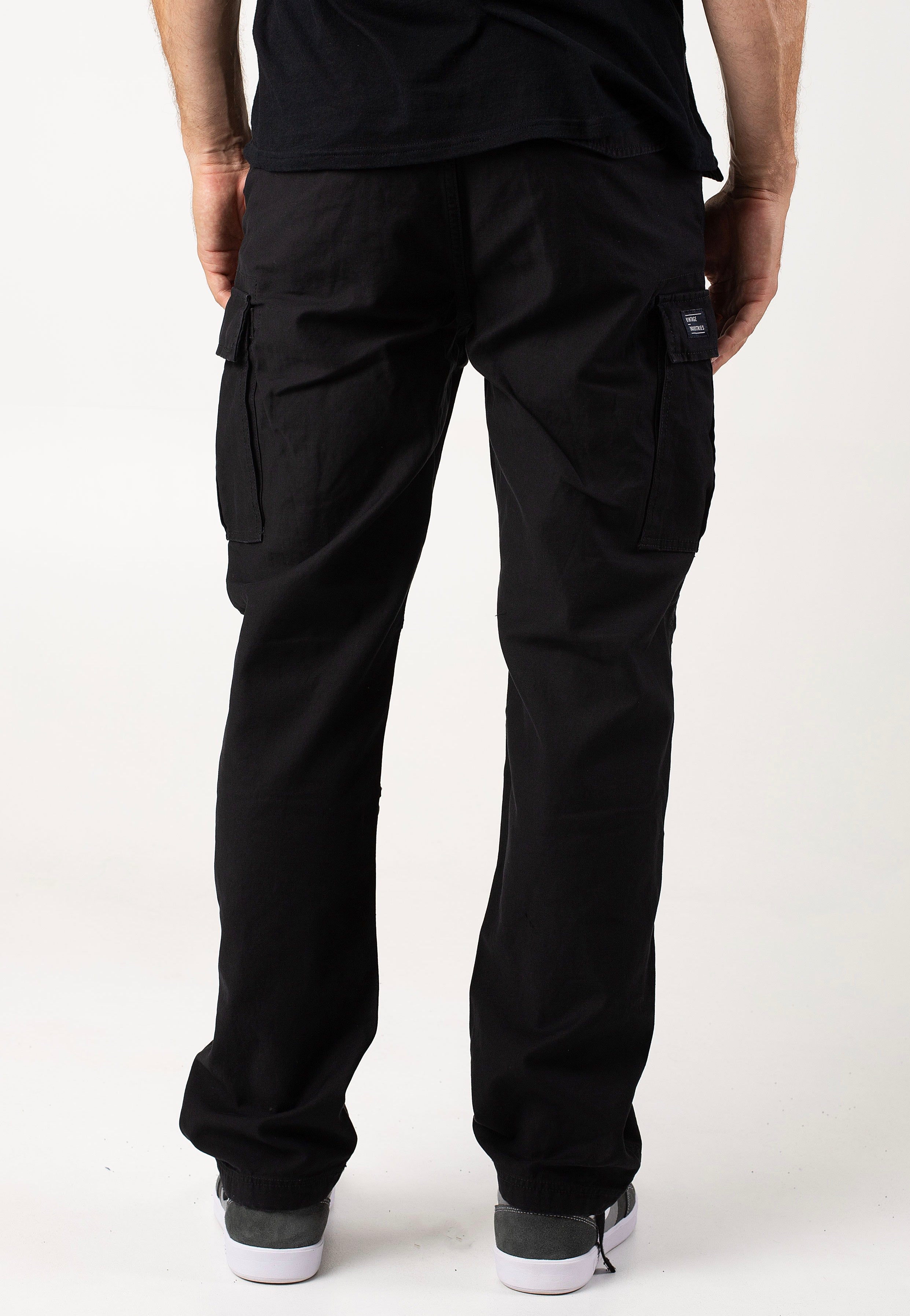 vintage-industries-m65-heavy-satin-pantalon-cargo-noir image 3