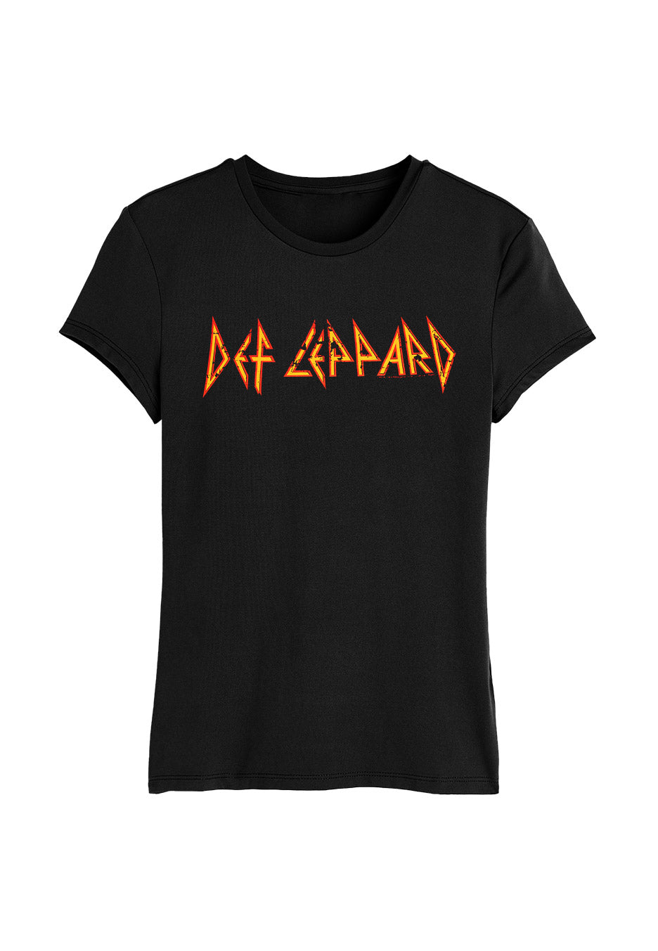 def-leppard-distressed-logo-t-shirt-femme-noir-taille-m image 1