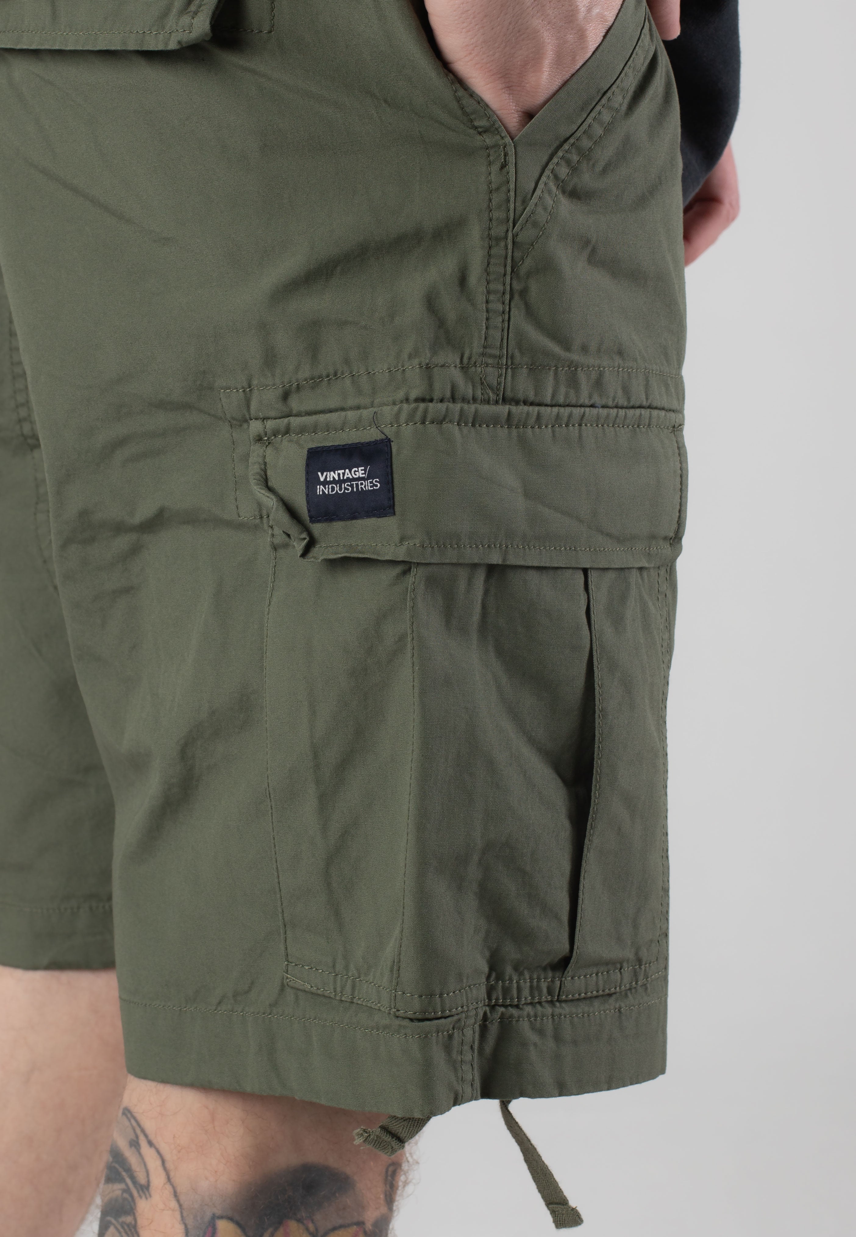 vintage-industries-davis-olive-drab-short-cargo-olive-xs-xxl image 4