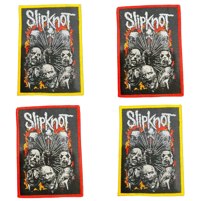 slipknot-masked-slipknot-patch-tiss-bordure-rouge image 1