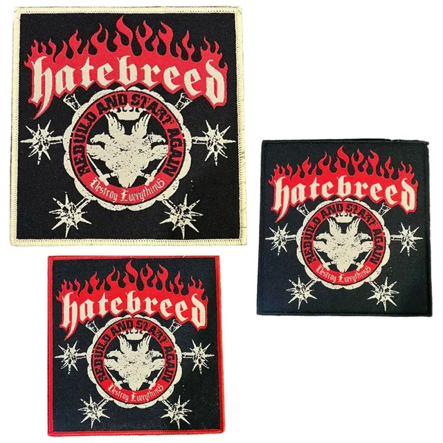 hatebreed-destroy-everything-patch-tiss-bordure-rouge-10cm image 1