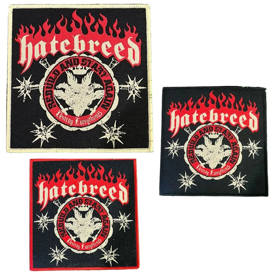 hatebreed-destroy-everything-patch-tiss-bordure-rouge-10cm image 1