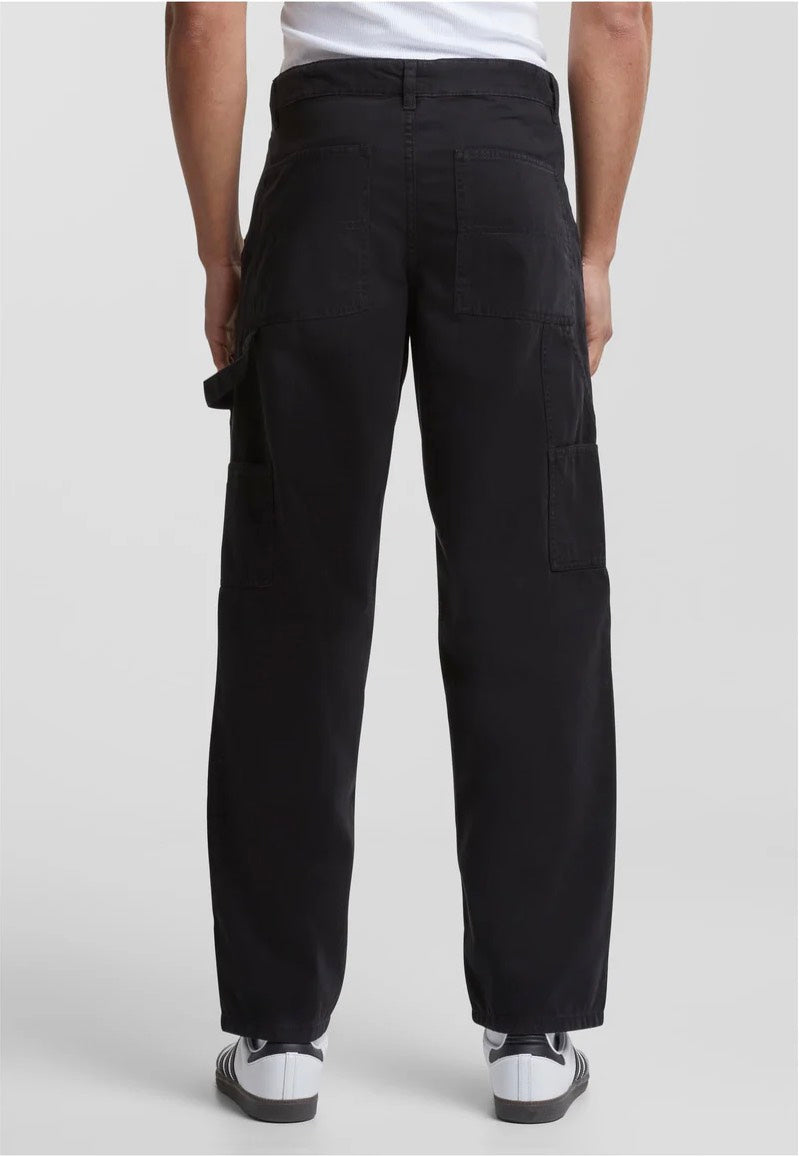 urban-classics-twill-double-knee-pantalon-noir-coton-tapered image 3