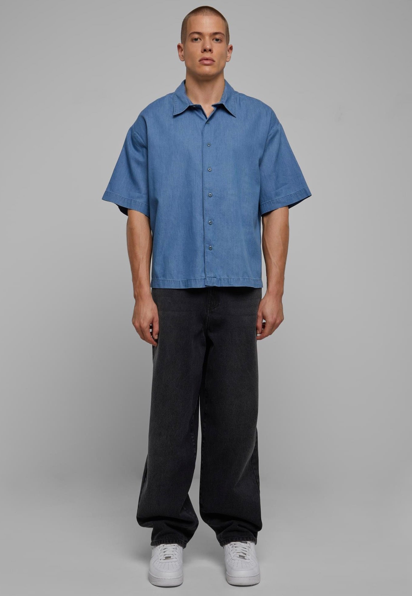 urban-classics-lightweight-denim-chemise-bleu-skyblue-homme image 5