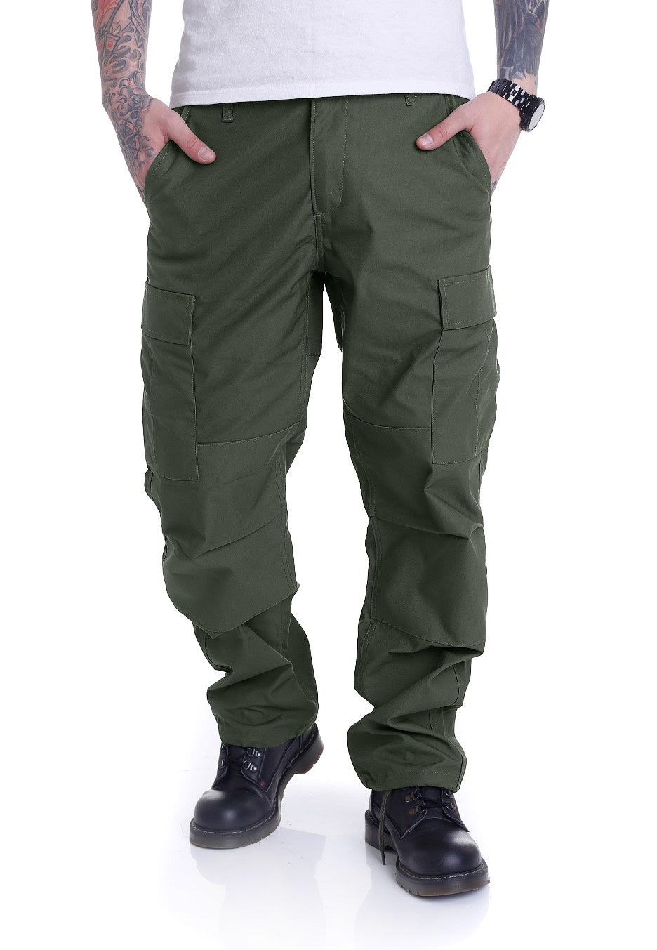 vintage-industries-bdu-cargo-pantalon-olive-loose-homme image 2