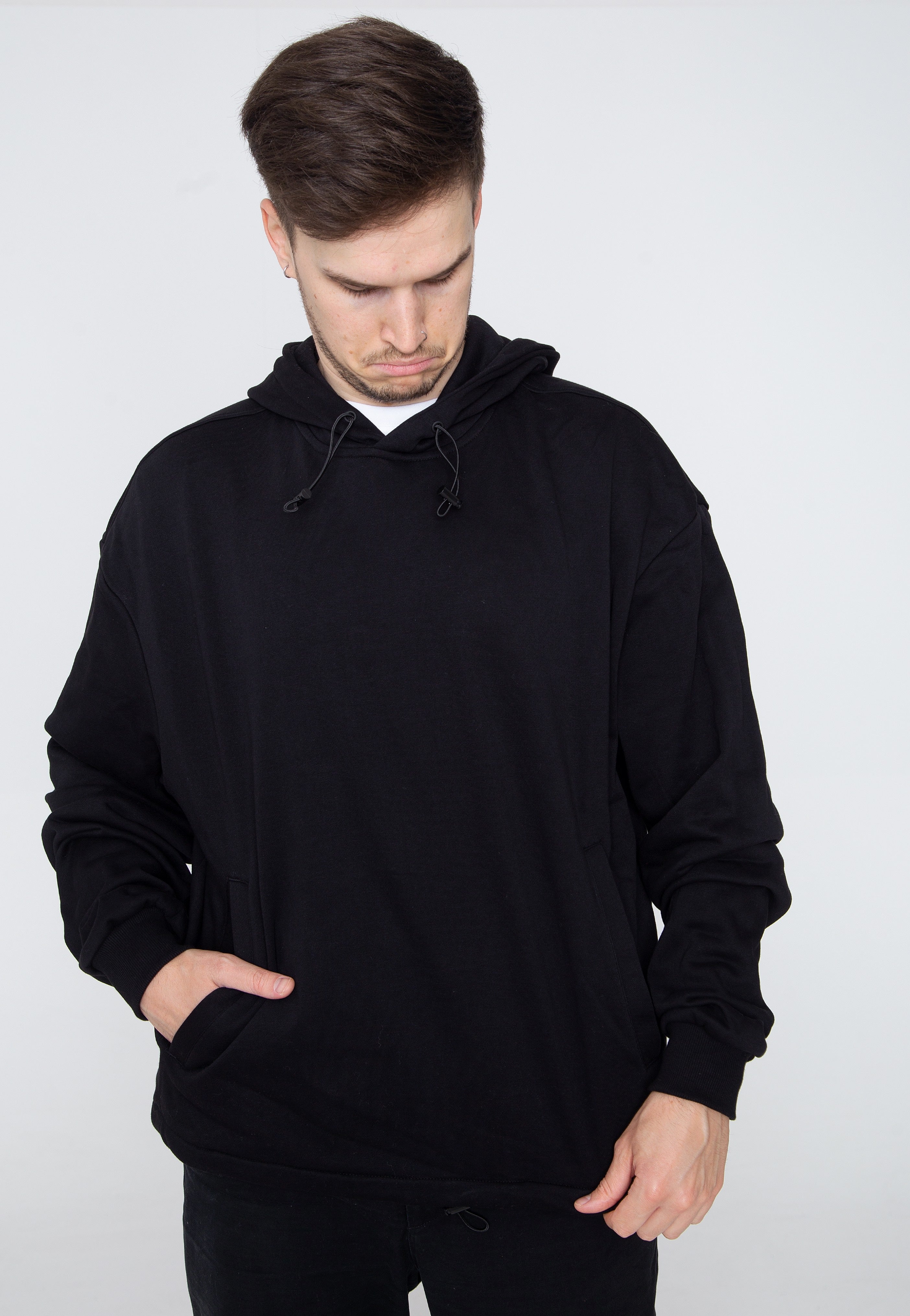 urban-classics-sport-black-hoodie-noir-homme-streetwear image 4