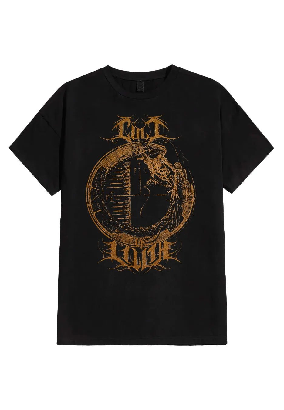 cult-of-lilith-gold-emblem-t-shirt-noir-homme-death-metal image 1
