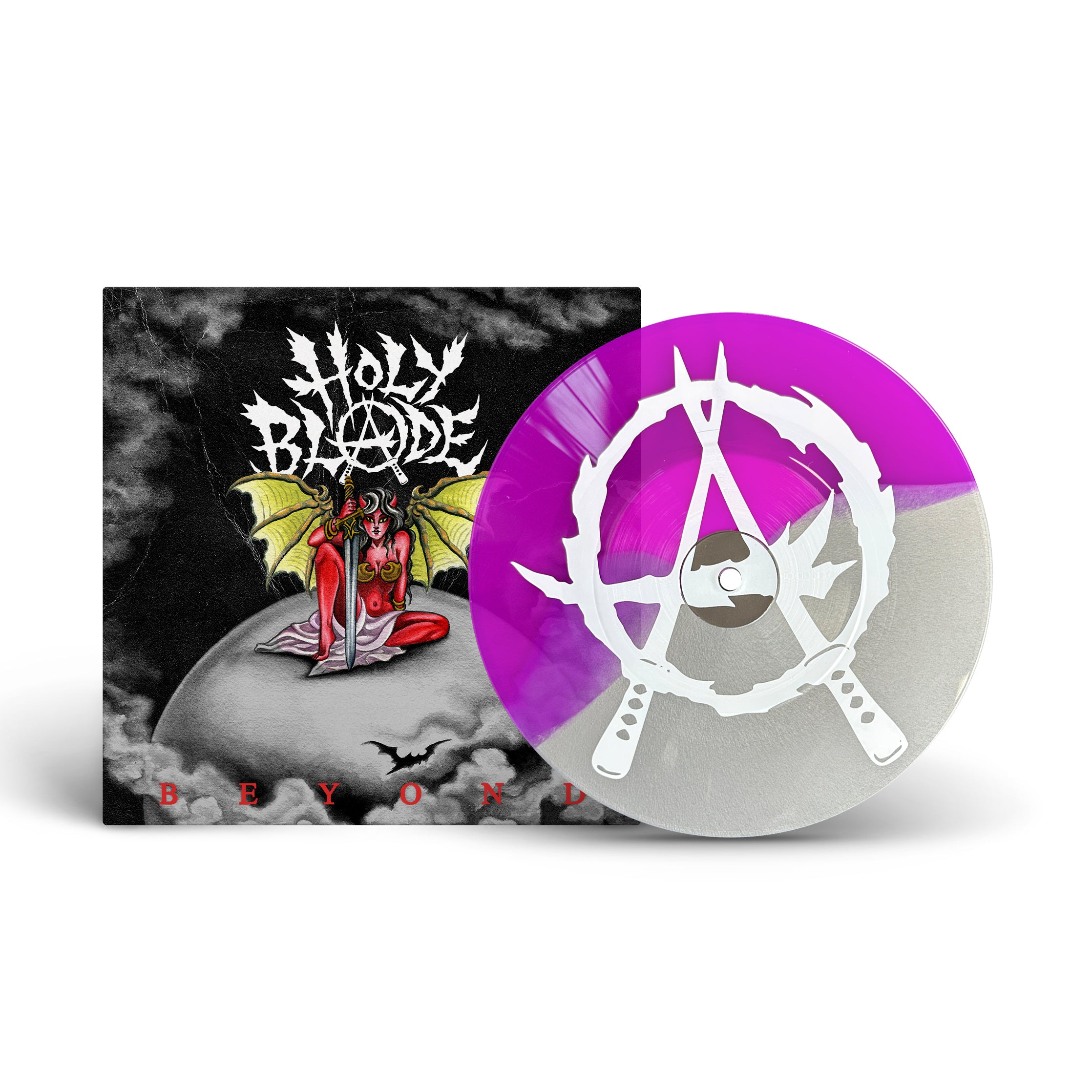holy-blade-beyond-vinyle-7-split-orange-noir image 6