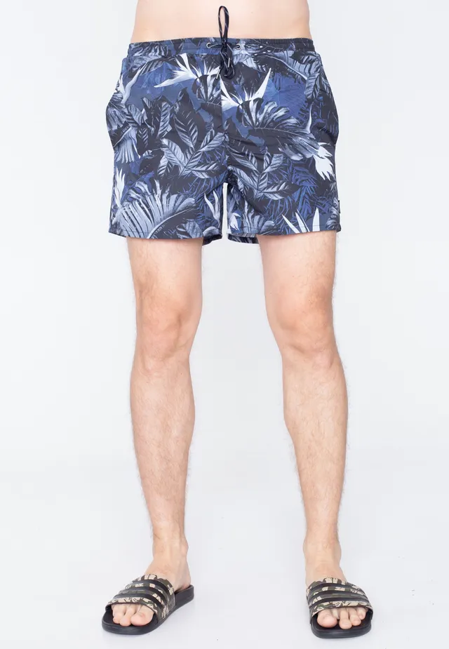 only-sons-ted-swim-flora-short-de-bain-homme-bleu-marine image 1