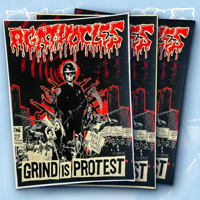 agathocles-grind-is-protest-backpatch-tiss-dos image 1
