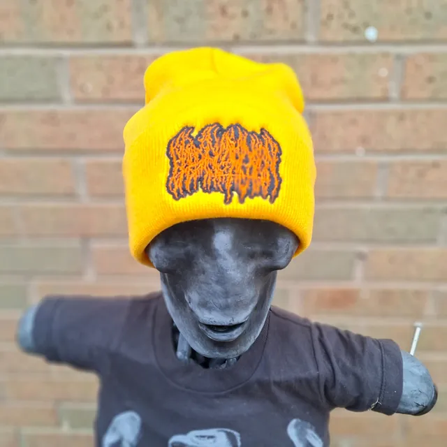 blood-incantation-logo-bonnet-beanie-jaune-moutarde image 1